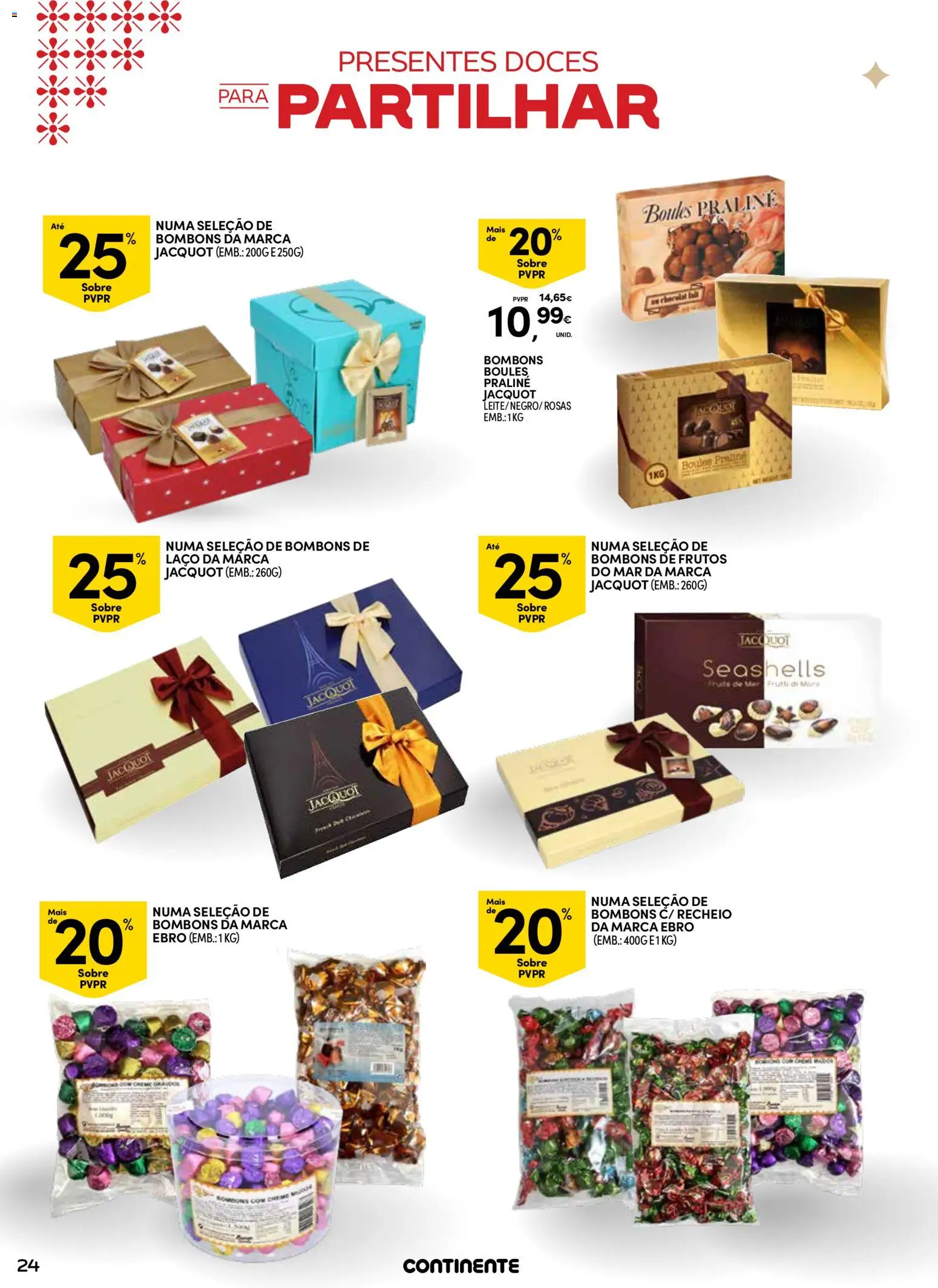 Continente - Açores │ válido de 18.11.2025 | Página: 24 | Produtos: Chocolates, Doces, Creme, Frutos do mar