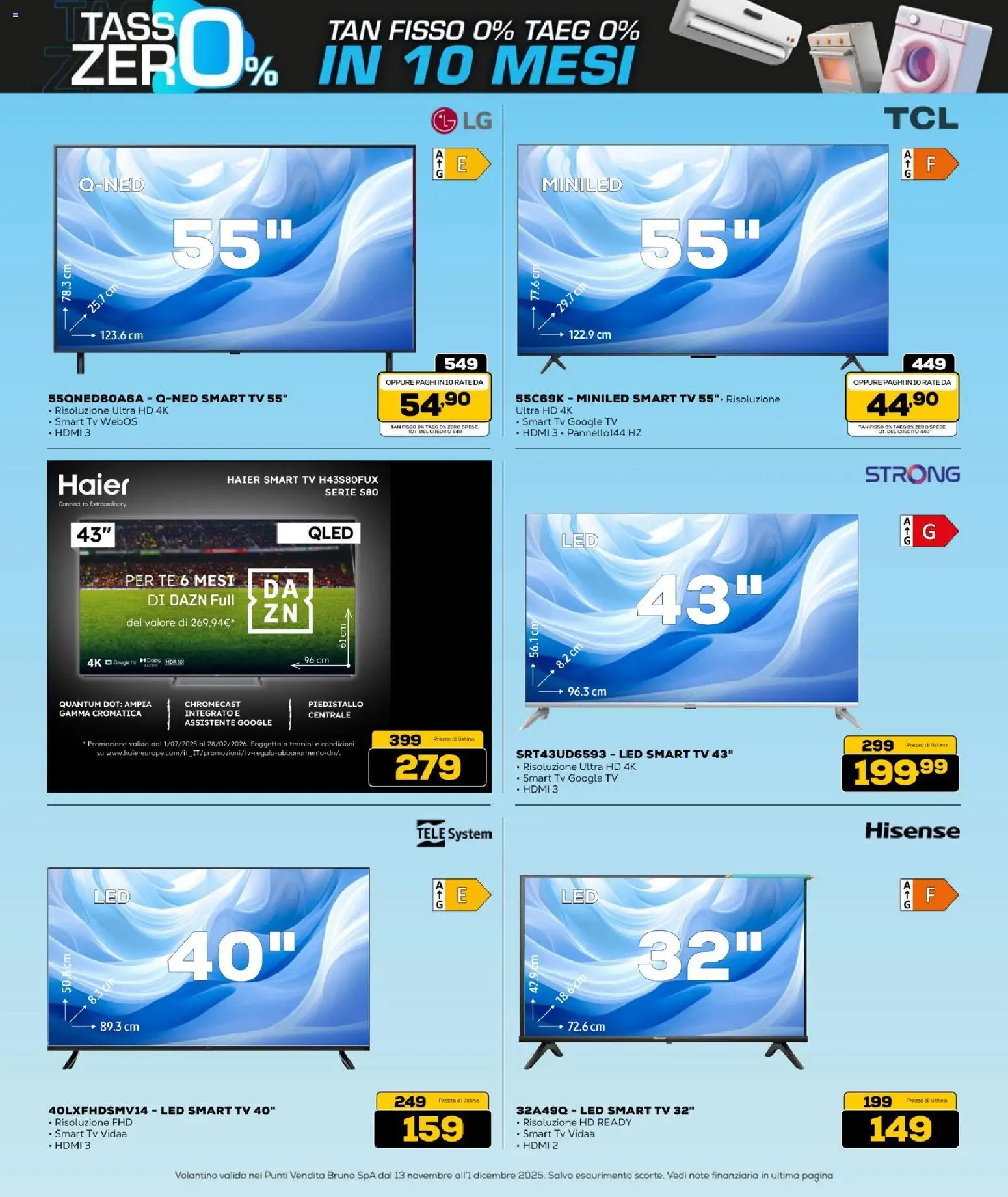 Volantino BRUNO del 13.11.2025 | Pagina: 27 | Prodotti: Tè, smart TV, TV
