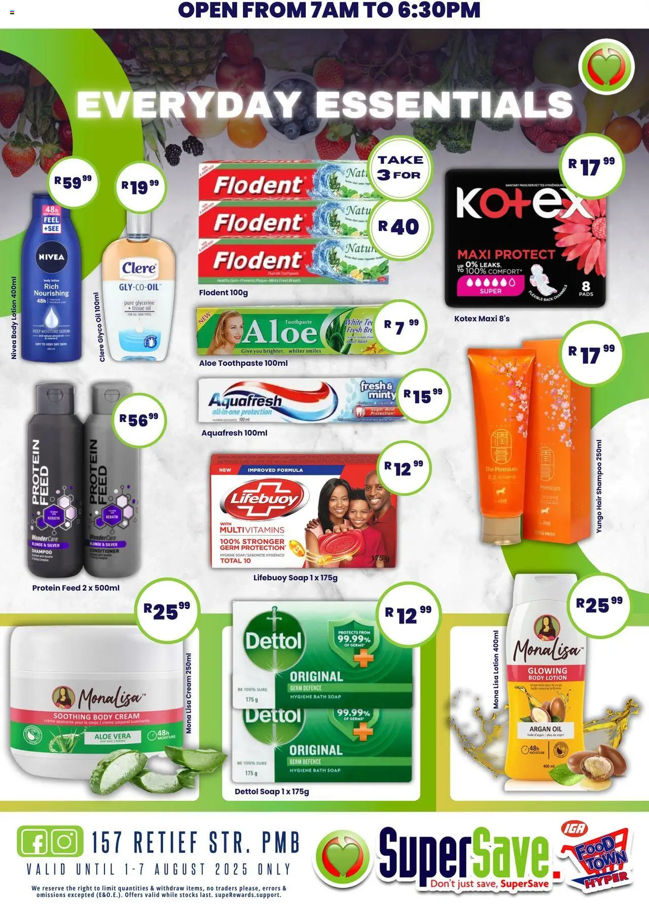 Super Save Specials │ valid from 08.08.2025 | Page: 16 | Products: Tissue oil, Bath, Pads, Sugar