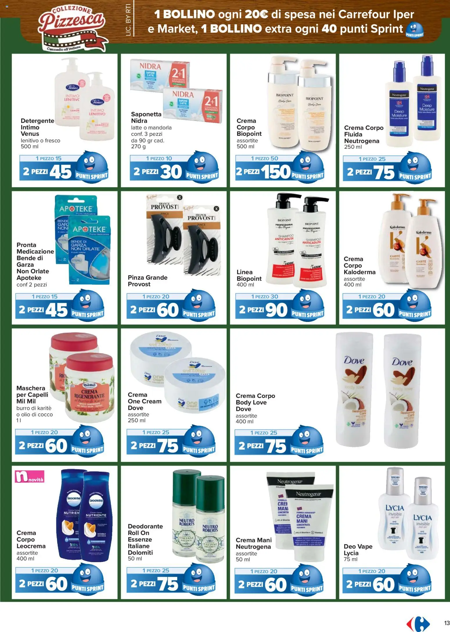 Volantino Carrefour del 15.01.2026 | Pagina: 13 | Prodotti: Shampoo, Detergente, Latte, Olio