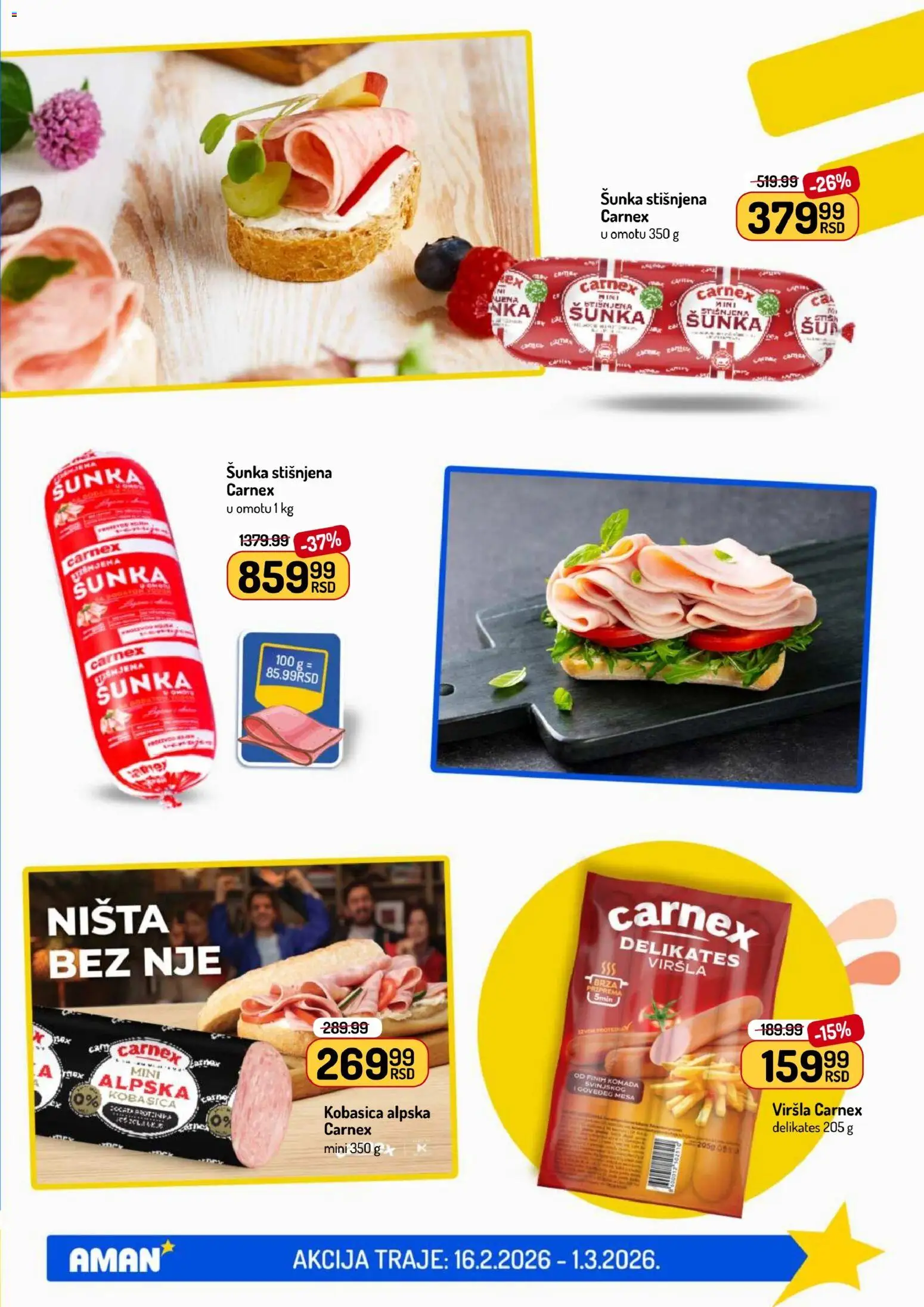 Aman katalog - važi od 16.02.2026 | Strana: 9 | Proizvode: Šunka, Kobasica