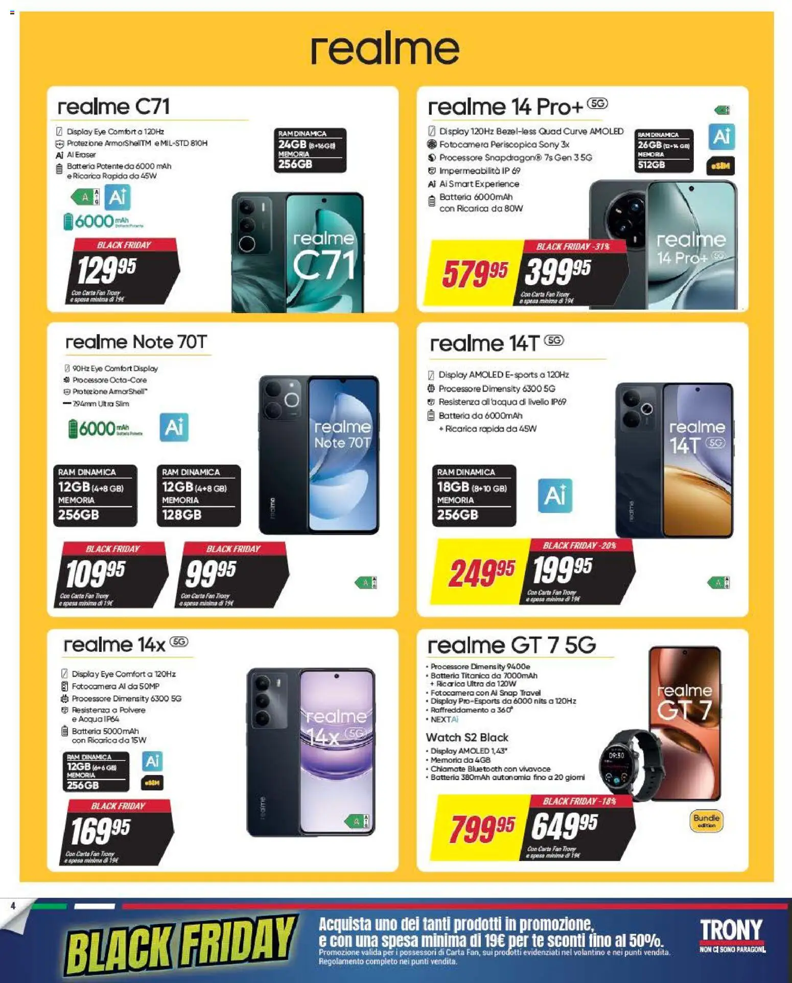 Volantino Trony del 25.11.2025 | Pagina: 4 | Prodotti: Tè, Acqua, Fan, Batteria