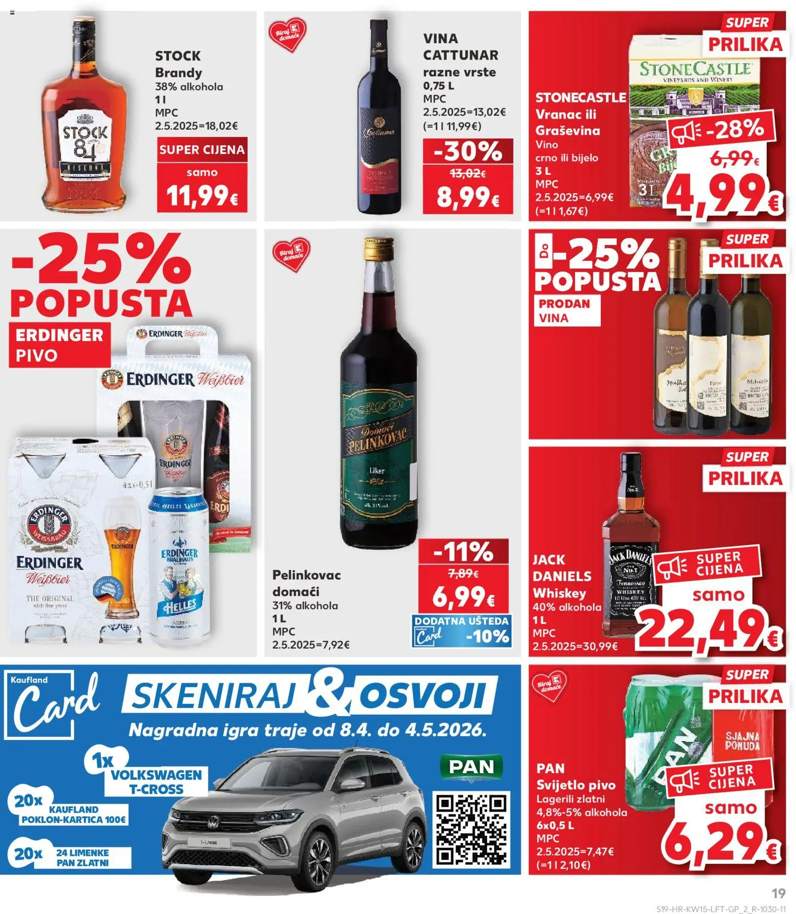 Kaufland HR akciós ujság - amely érvényes a következő dátumtól: 08.04.2026 | Oldal: 19 | Termékek: Whiskey, Brandy