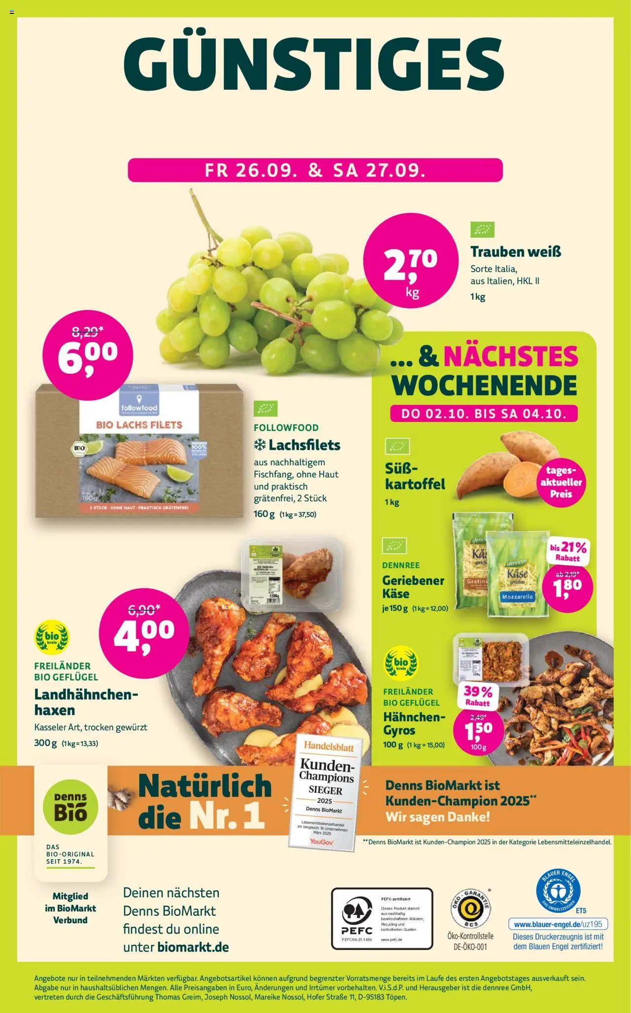 BioMarkt Prospekt – gültig ab 24.09.2025 | Seite: 12 | Produkte: Käse, Trauben, Mozzarella, Lachs