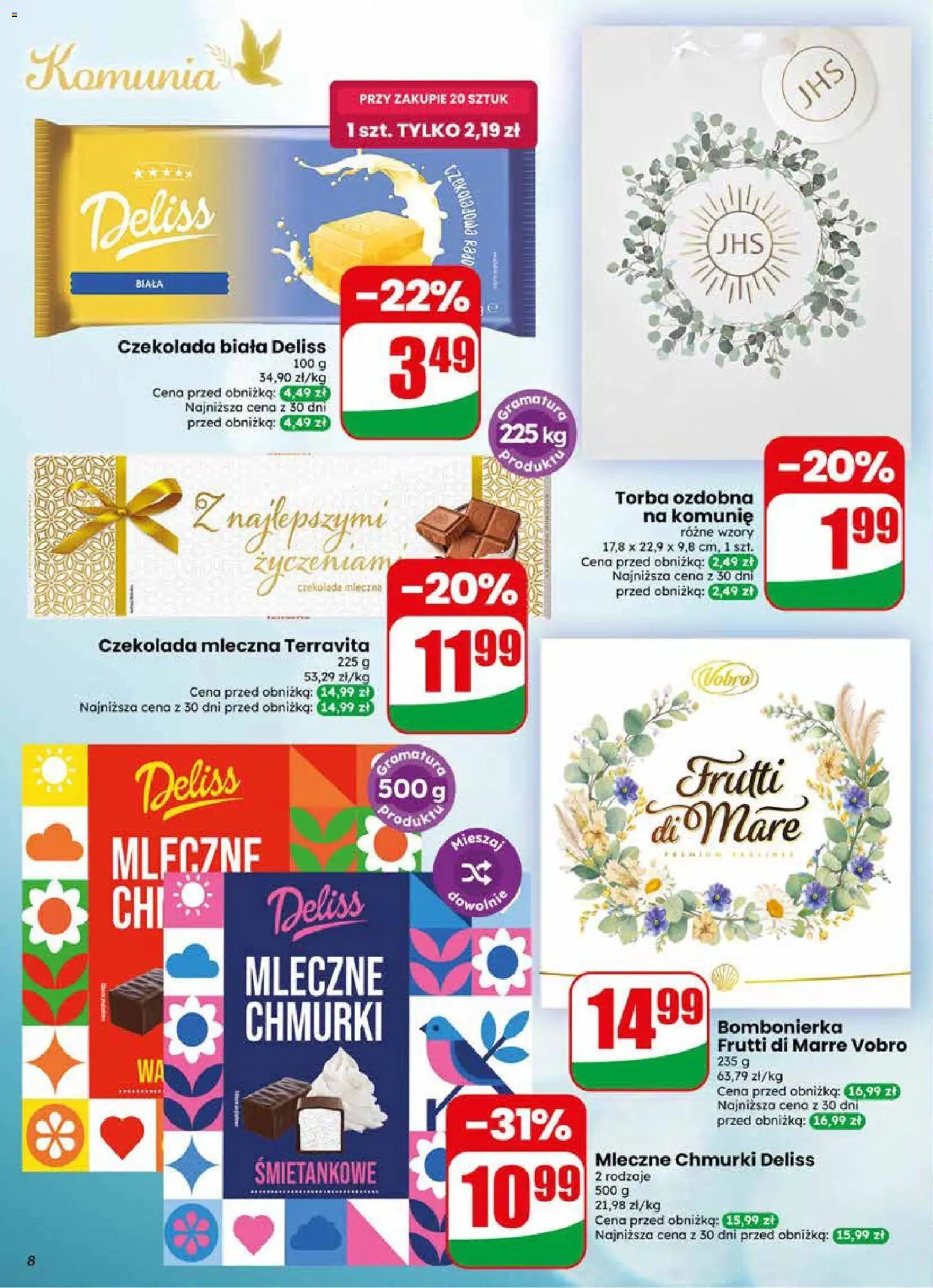 Dino gazetka od 29.04.2026 | Strona: 8 | Produkty: Czekoladowa, Czekolada mleczna, Bombonierka, Czekolada