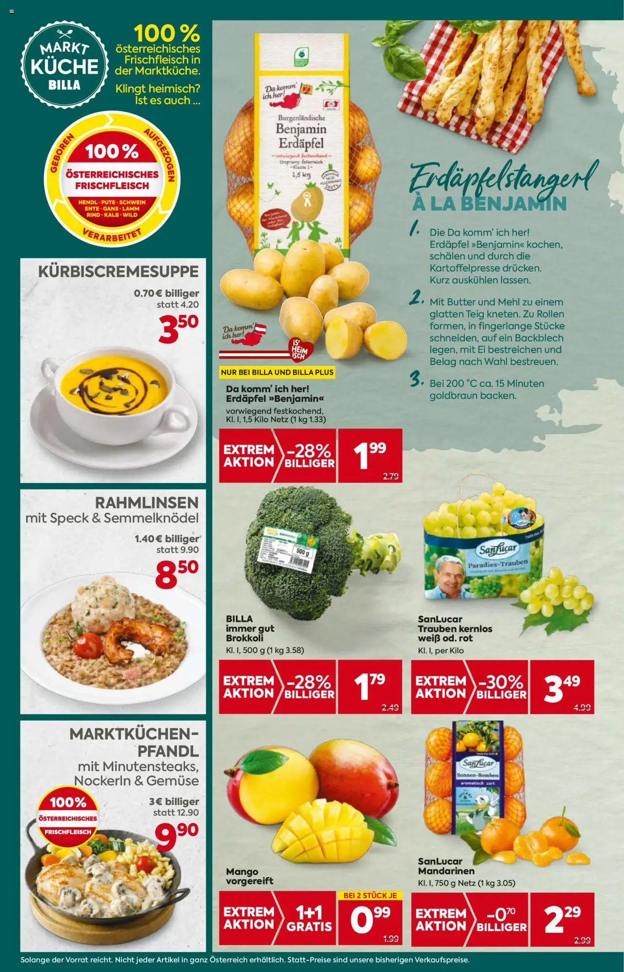 Billa Plus Flugblatt - Kärnten gültig ab 09.10.2025 | Seite: 8 | Produkte: Mandarinen, Gemüse, Mango, Butter