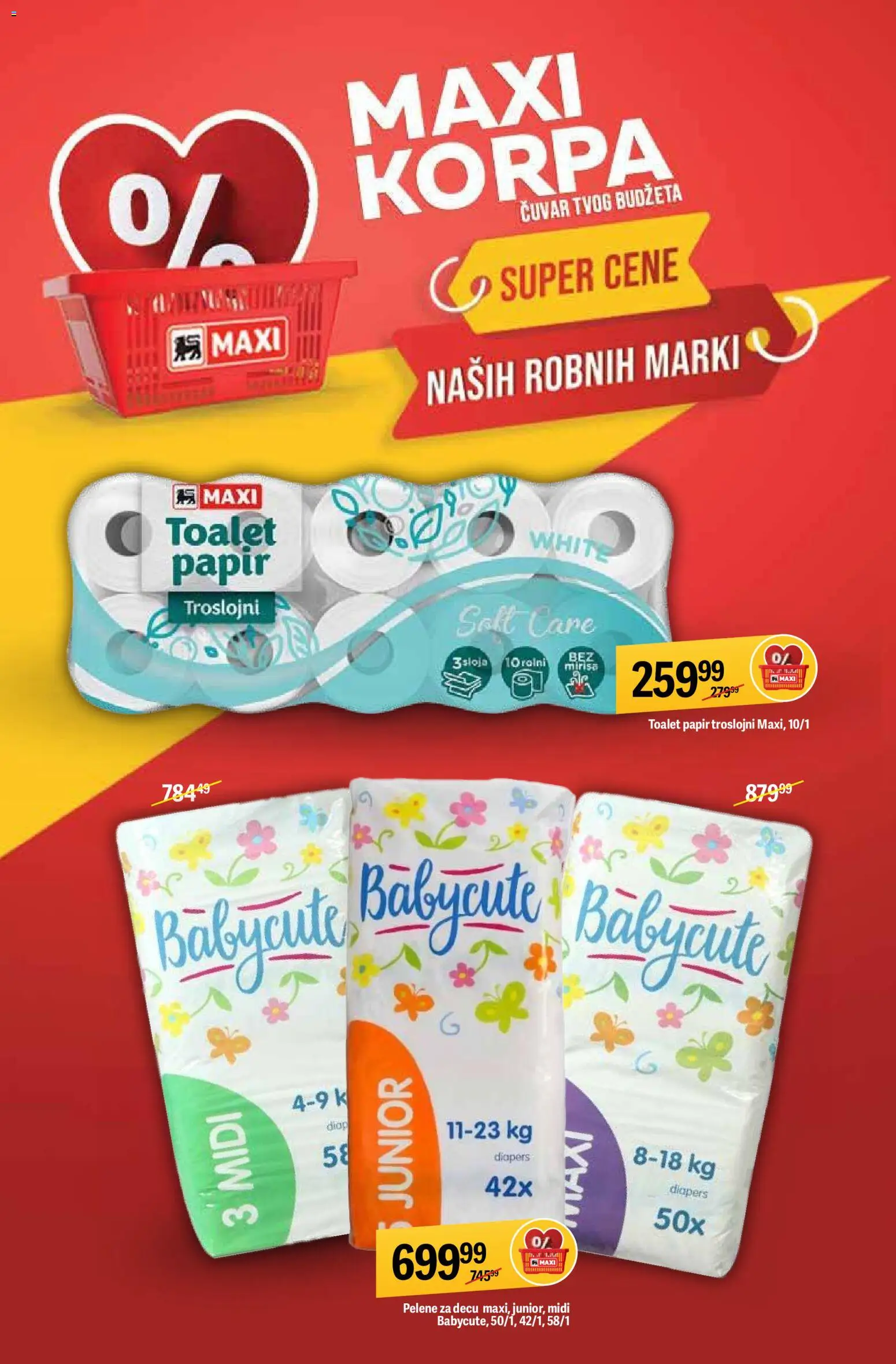 Maxi katalog katalog - važi od 19.03.2026 | Strana: 9 | Proizvode: Toalet papir, Korpa, Pelene