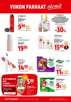 K-Citymarket-mainoslehti voimassa 12.02.2026 alkaen | Sivu: 8 | Tuotteet: Hella, Kasvovoide