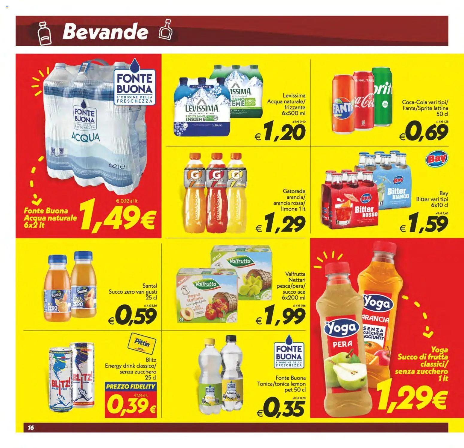 Volantino SuperConveniente del 23.01.2026 | Pagina: 16 | Prodotti: Acqua, Zucchero, Arancia, Succo di frutta
