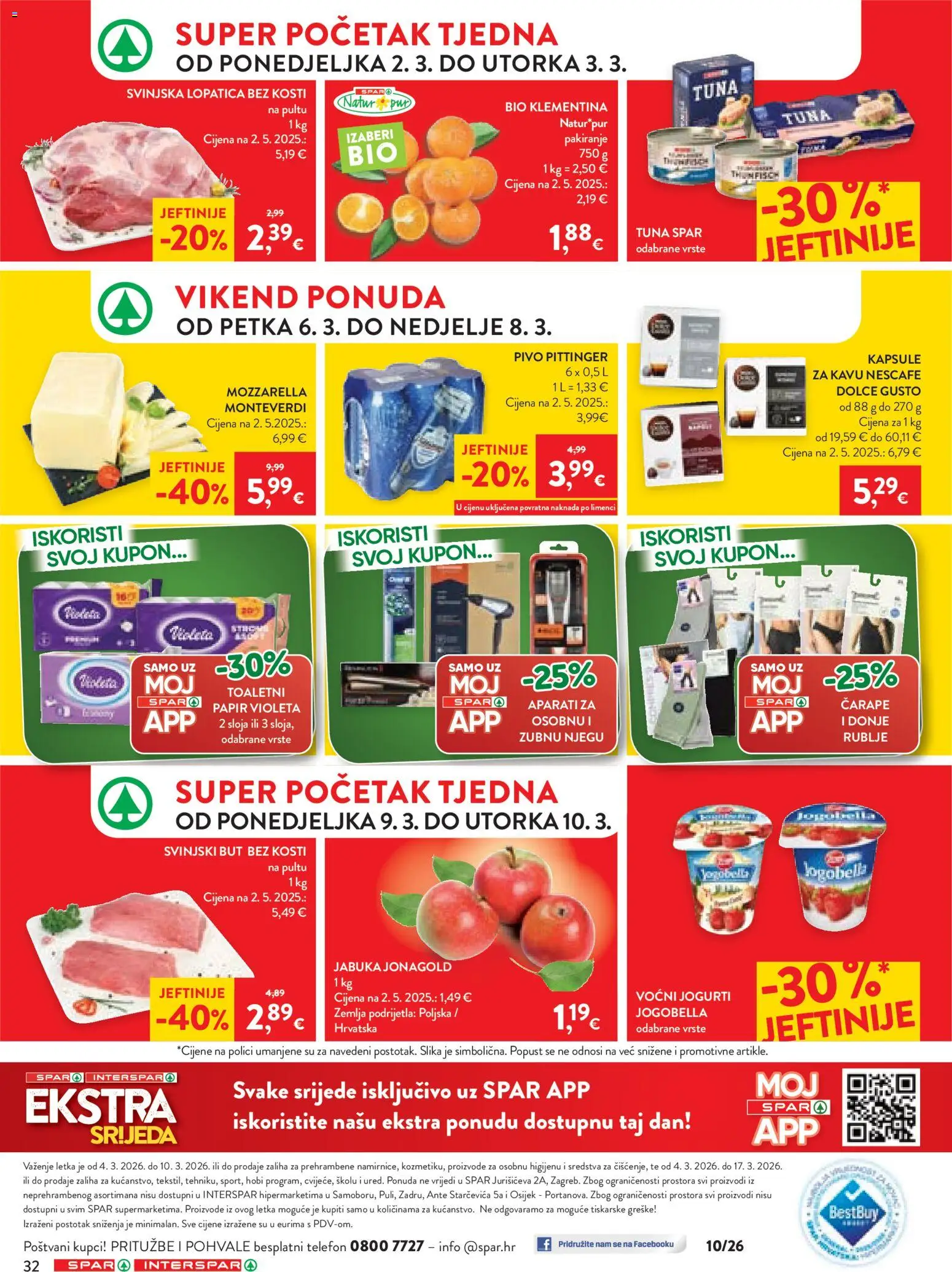 Spar katalog | vrijedi od 04.03.2026 | Stranica: 40 | Proizvodi: Mozzarella, Pivo, Čarape, Lopatica