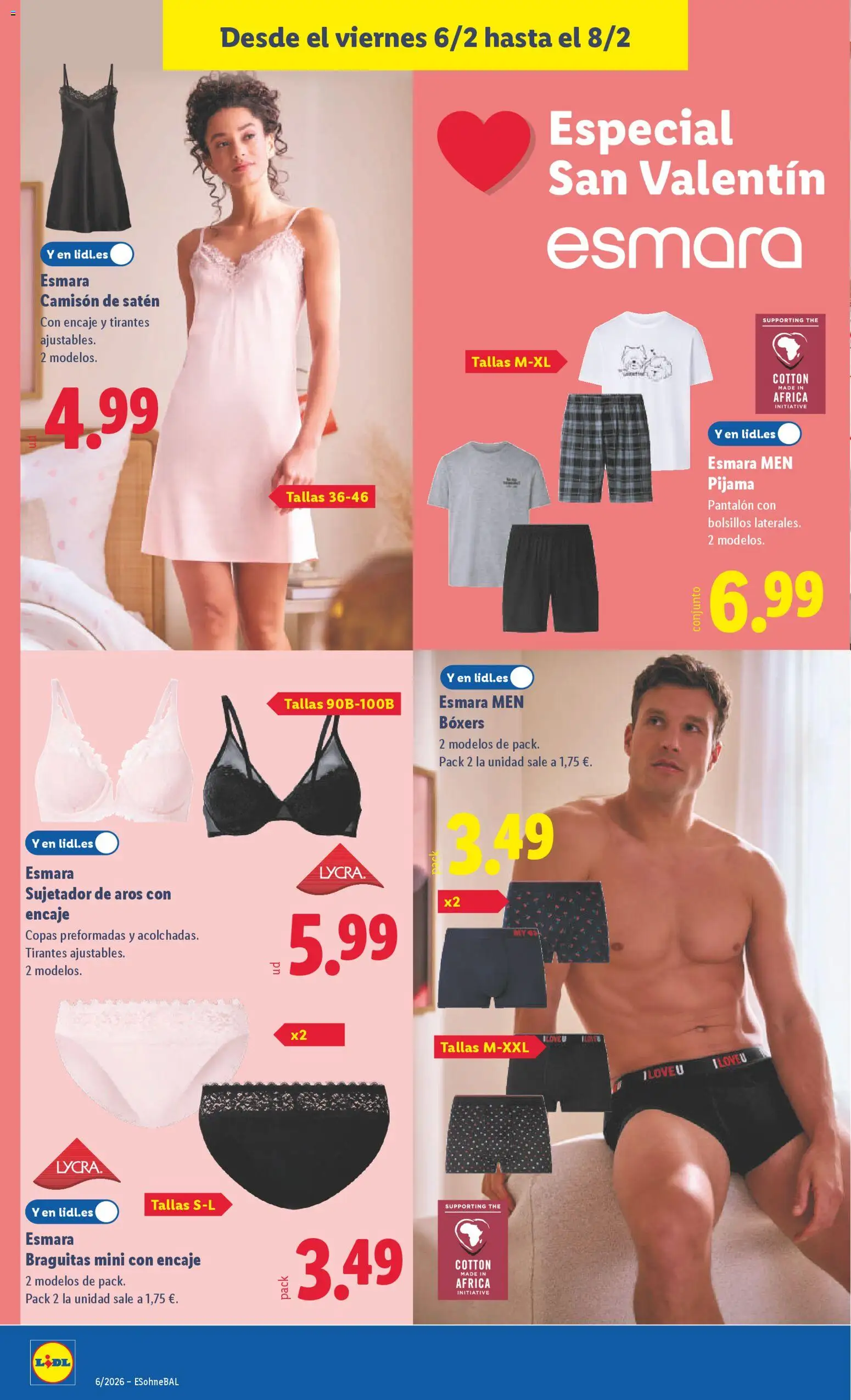Lidl folleto de bazar │ válido desde el 02.02.2026 | Página: 26 | Productos: Pijama, Boxers, Camisón
