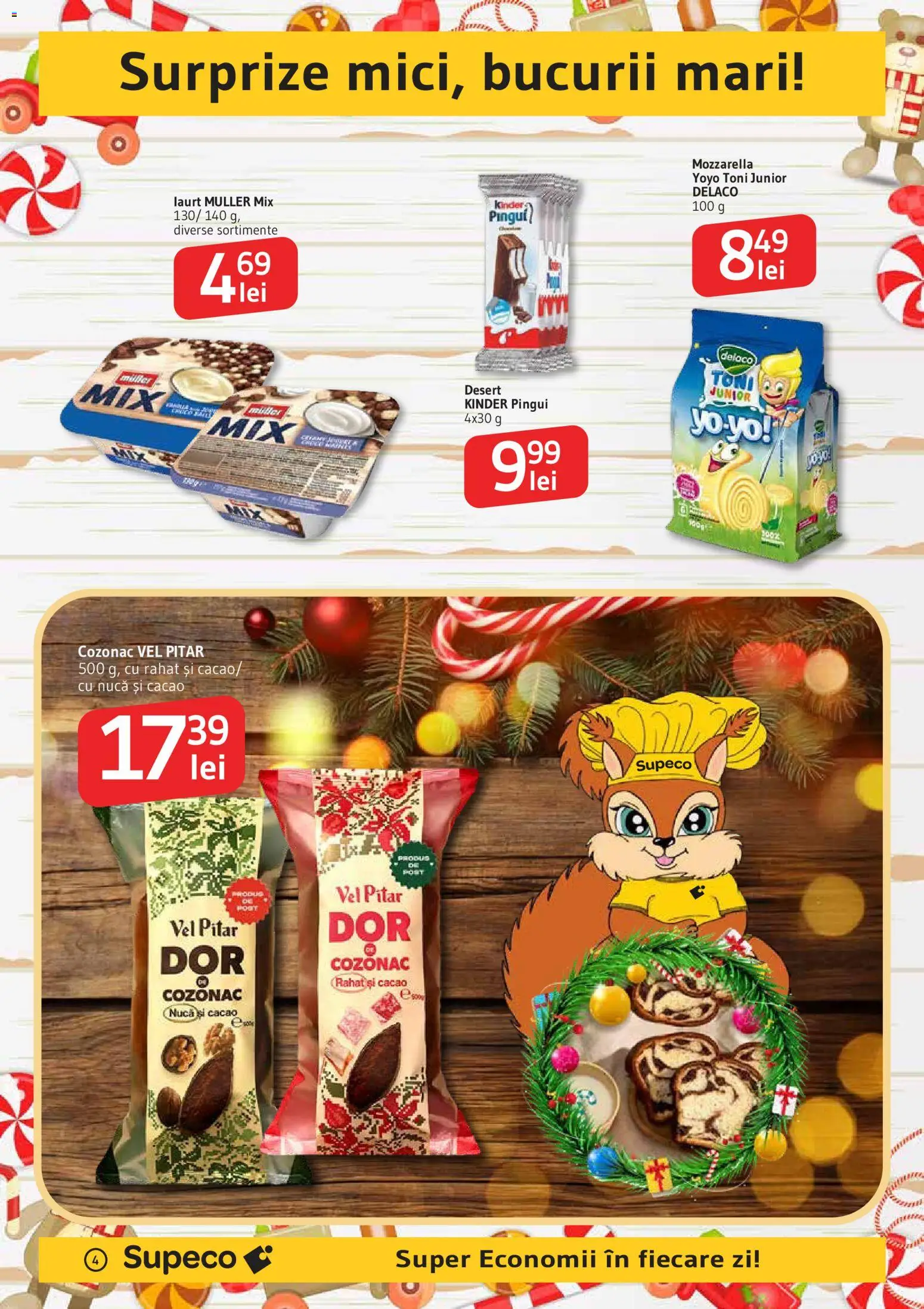 Noul catalog Supeco – valabil de la 27.11.2025 | Pagină: 4 | Produse: Light Kedi Konservesi, Mozzarella, Cacao