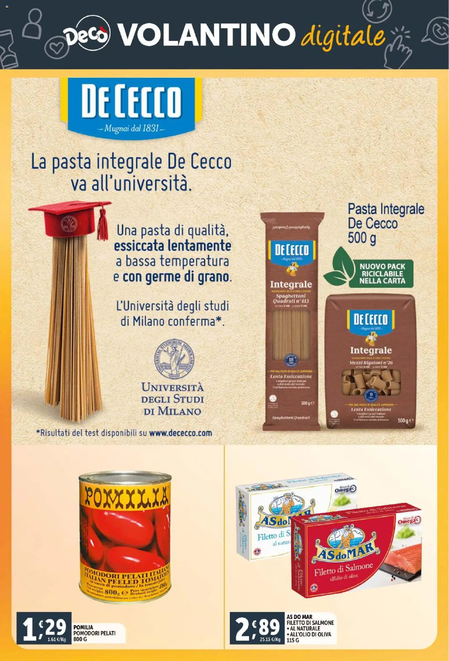 Volantino Decò del 20.01.2026 | Pagina: 26 | Prodotti: Salmone, Pomodoro, Pomodori, Pasta