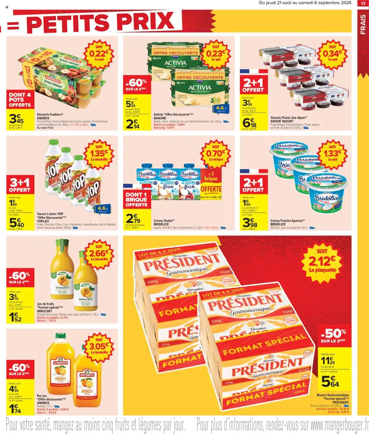  | Page: 15 | Produits: Abricot, Pomme, Jus, Crème fraiche