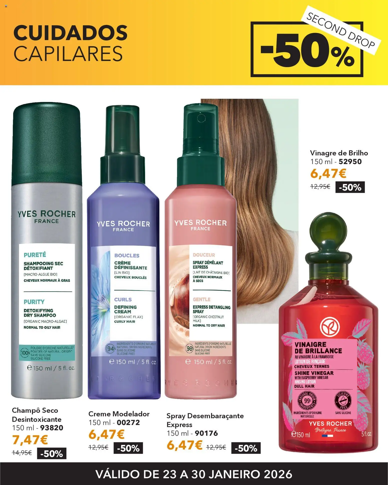 Yves Rocher - Second drop │ válido de 23.01.2026 | Página: 9 | Produtos: Vinagre, Shampoo, Creme