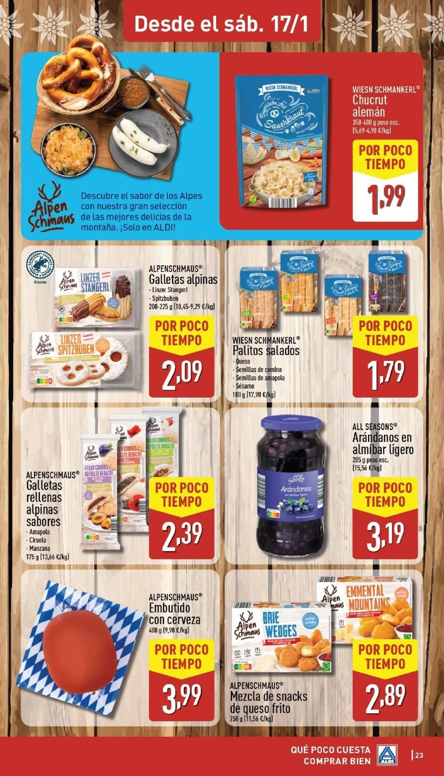 Aldi folleto Baleares │ válido desde el 12.01.2026 | Página: 23 | Productos: Queso, Galletas, Galletas rellenas, Peso