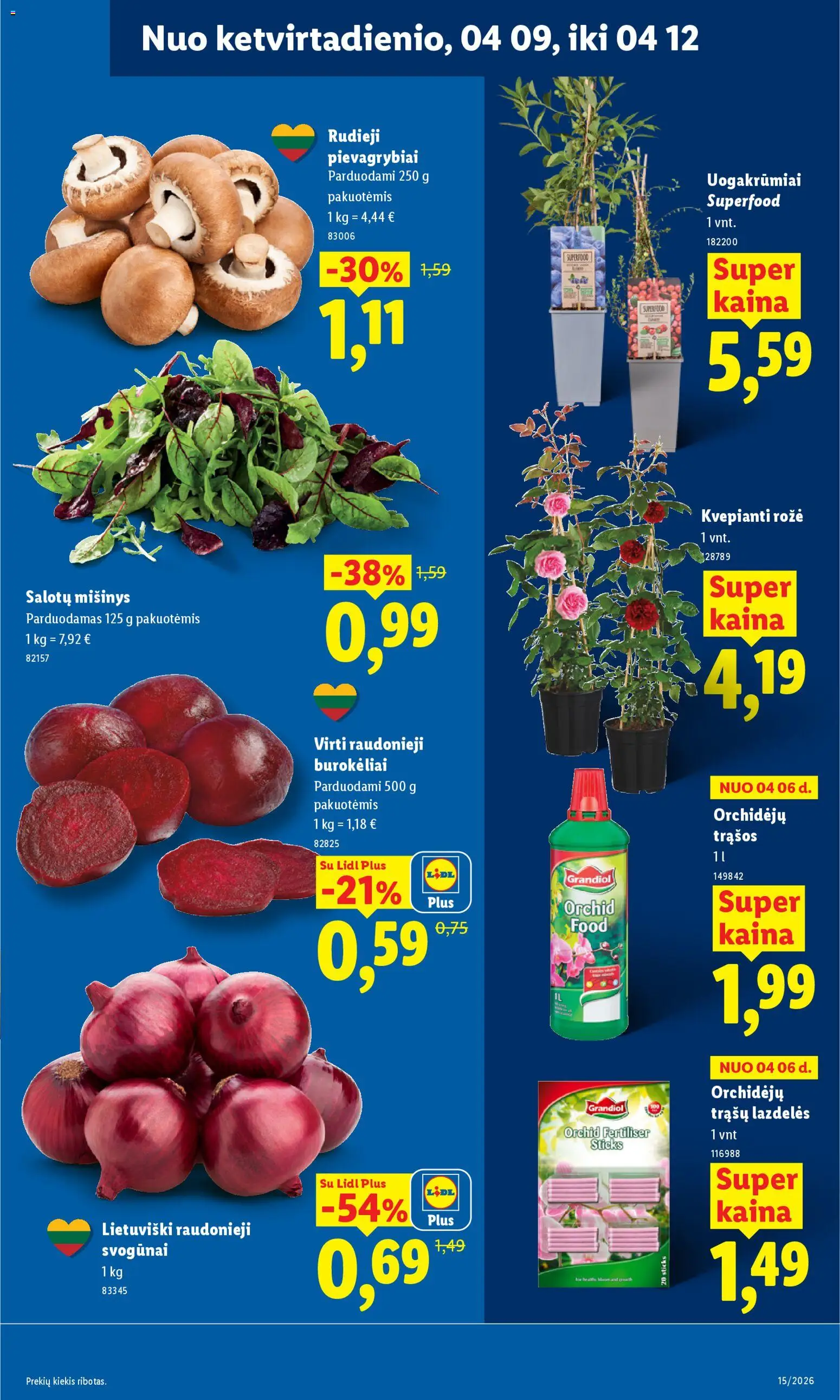 LIDL akcijos nuo 06.04.2026 | Puslapis: 37 | Prekių: Pievagrybiai, Svogūnai