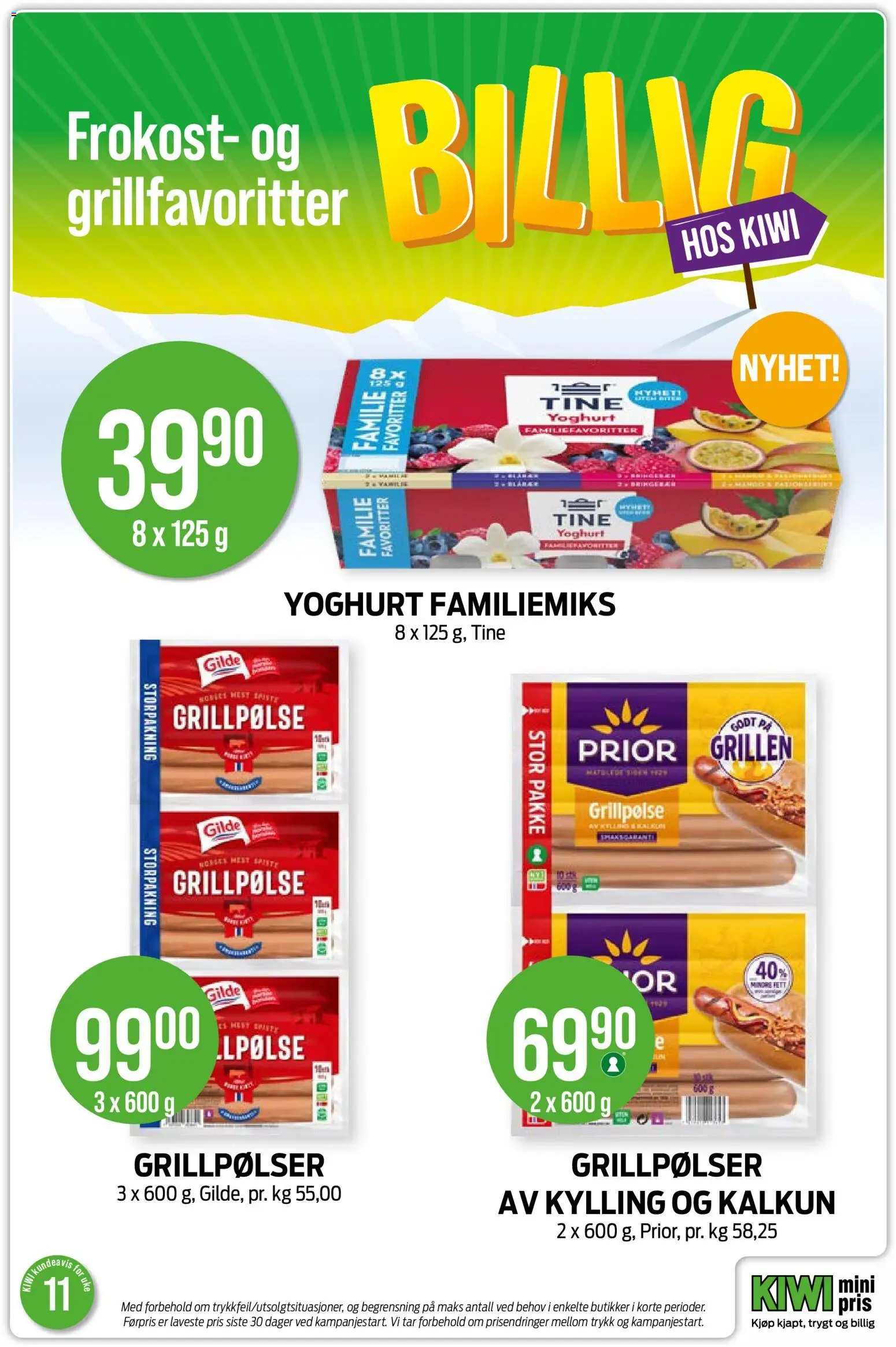 {H1} | Side: 11 | Produkter: Yoghurt, Kylling, Kiwi, Kalkun