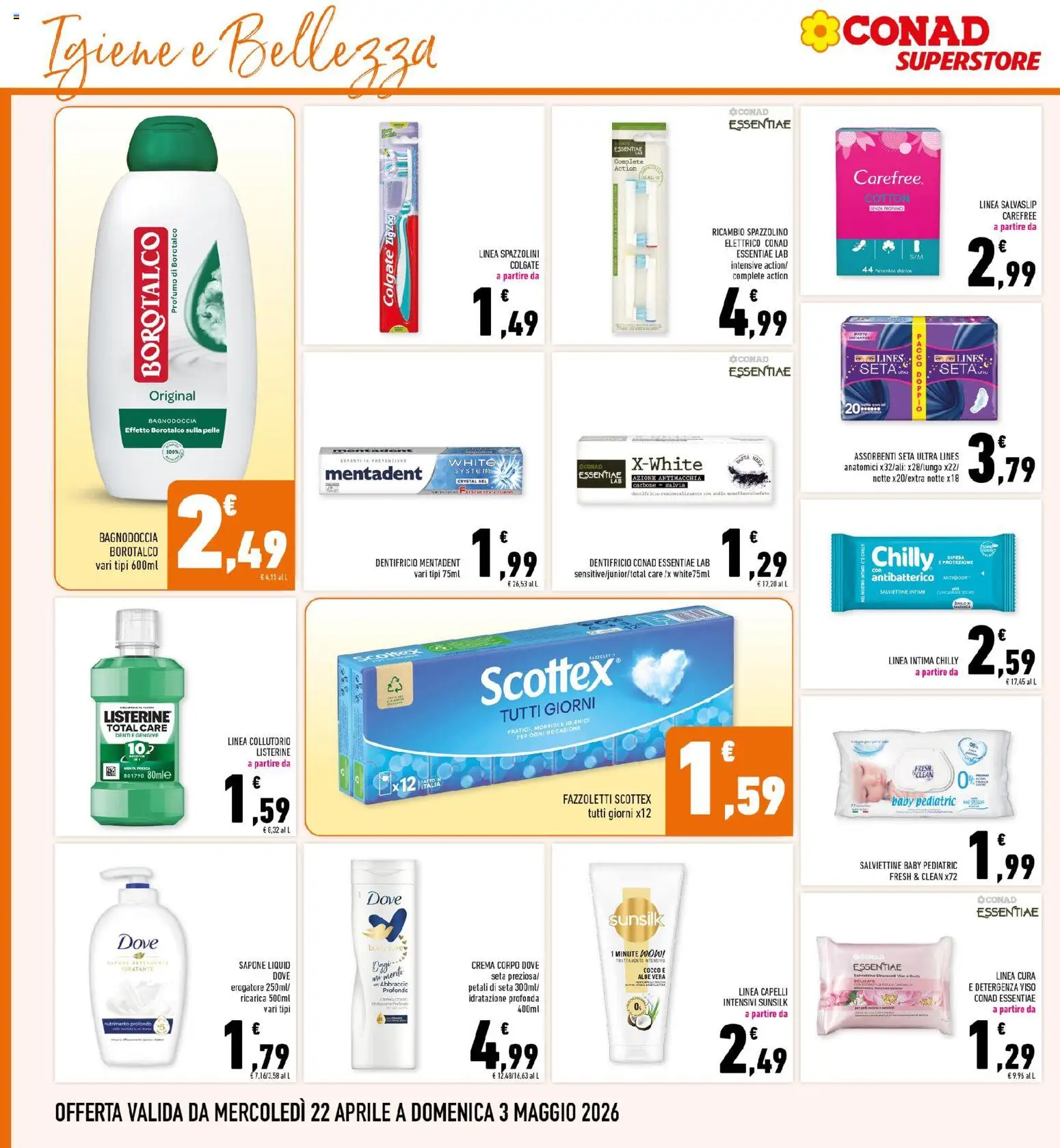 Volantino Conad del 22.04.2026 | Pagina: 28 | Prodotti: Crema, Dentifricio, Collutorio, Spazzolino elettrico