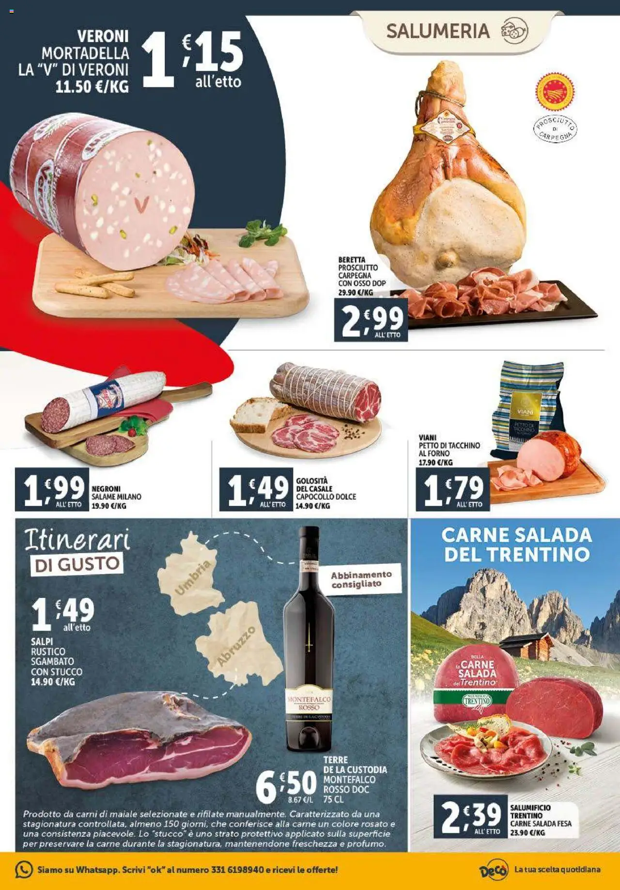 Volantino Decò del 23.09.2025 | Pagina: 3 | Prodotti: Tacchino, Prosciutto, Mortadella, Stucco