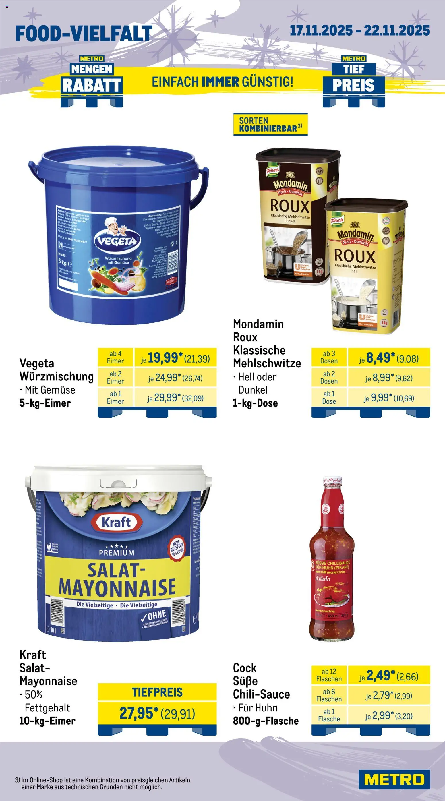 Metro Wochen-Angebote Gastro – gültig ab 17.11.2025 | Seite: 12 | Produkte: Rapsöl, Wurst, Reis, Salat