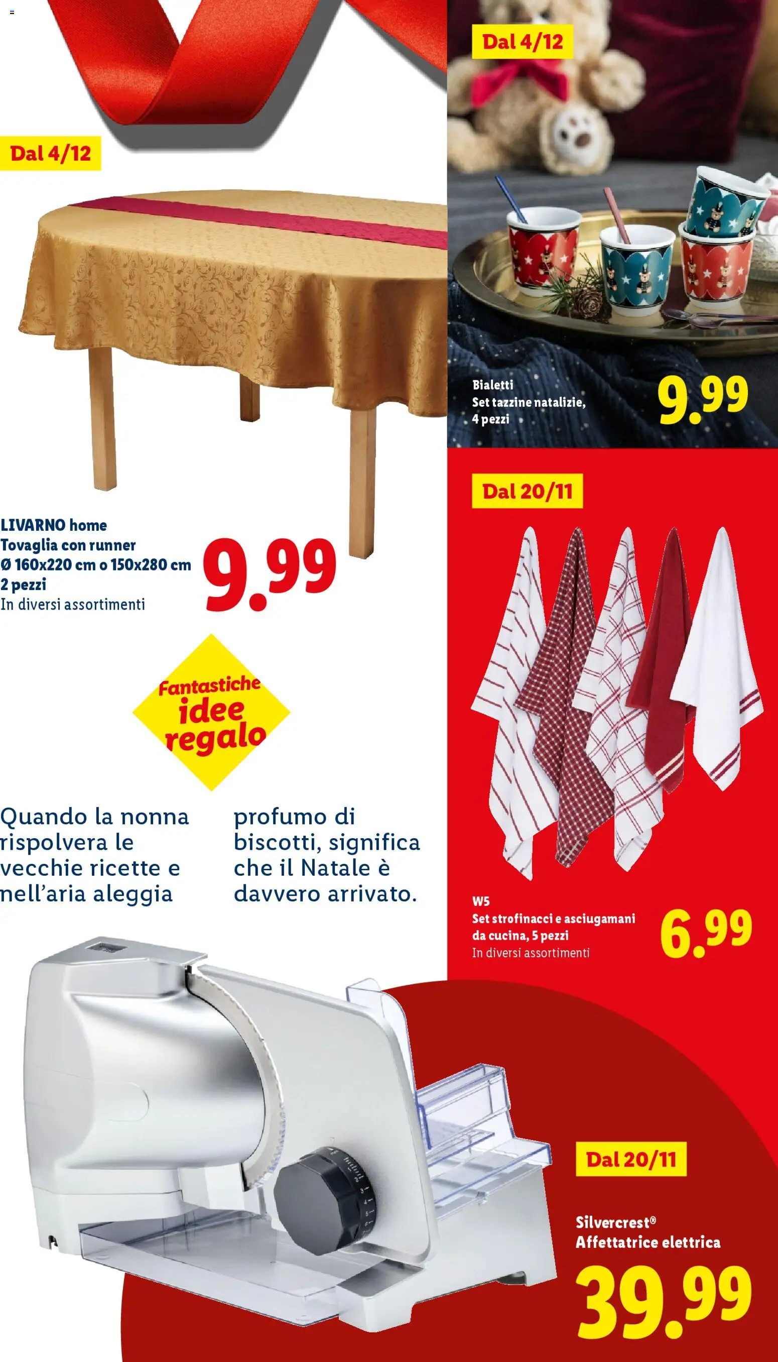 Volantino Lidl del 24.10.2025 | Pagina: 73 | Prodotti: Affettatrice, Tovaglia, Strofinacci, Profumo