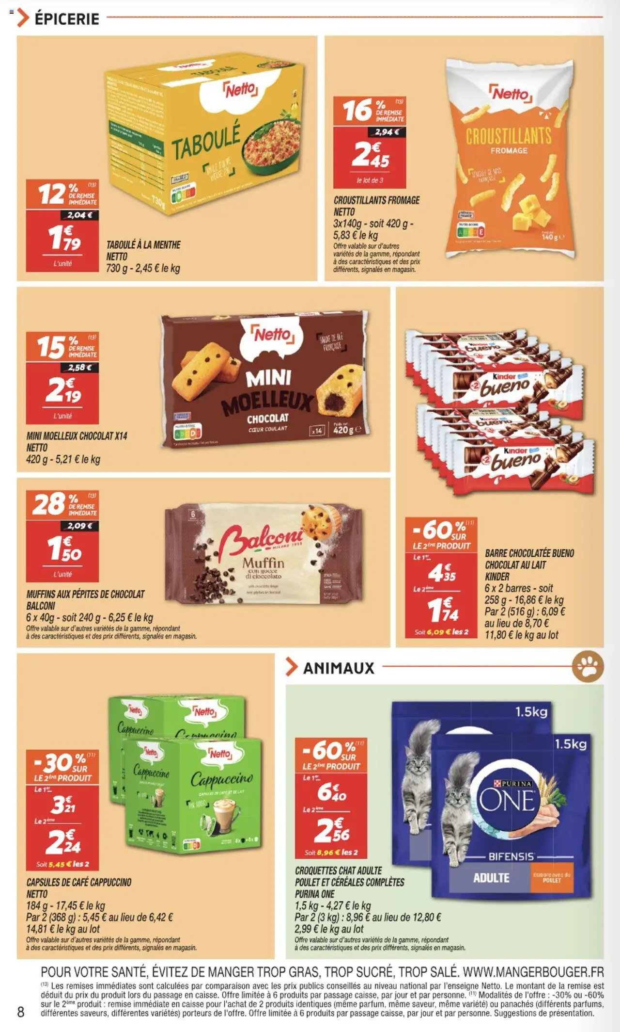  | Page: 8 | Produits: Muffins, Menthe, Lait, Café