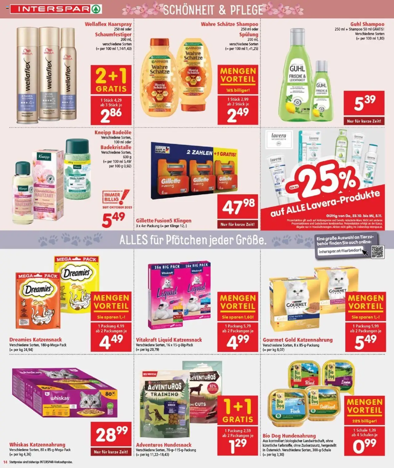 Interspar Flugblatt - Burgenland gültig ab 23.10.2025 | Seite: 14 | Produkte: Shampoo, Spülung, Haarspray, Fisch