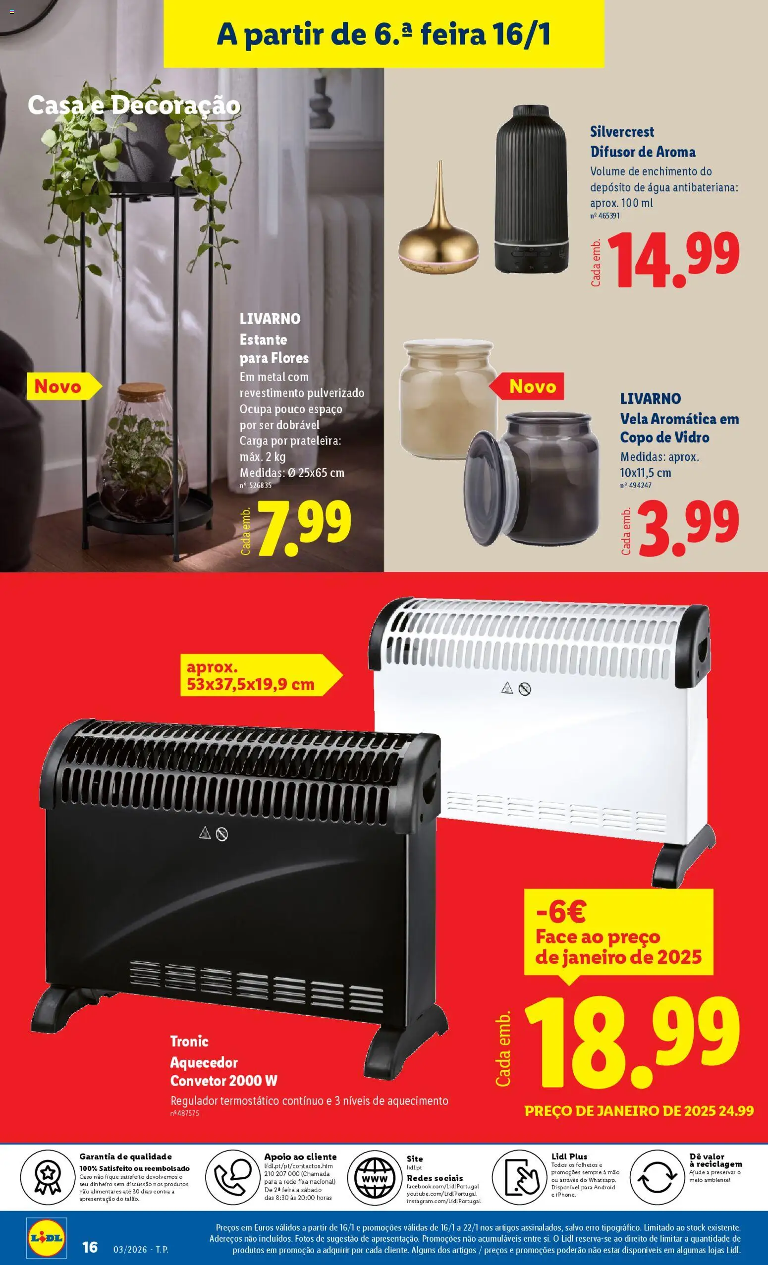 Lidl Novidades │ válido de 12.01.2026 | Página: 16 | Produtos: Agua, Flores, Prateleira, Difusor
