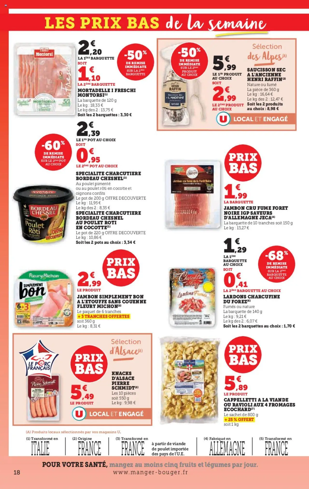  | Page: 18 | Produits: Saucisson, Jambon, Viande, Porc