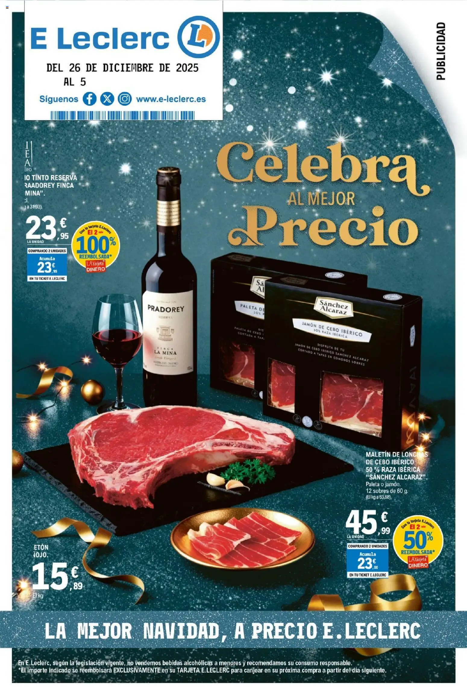 E.Leclerc folleto │ válido desde el 26.12.2025 | Página: 1 | Productos: Jamón