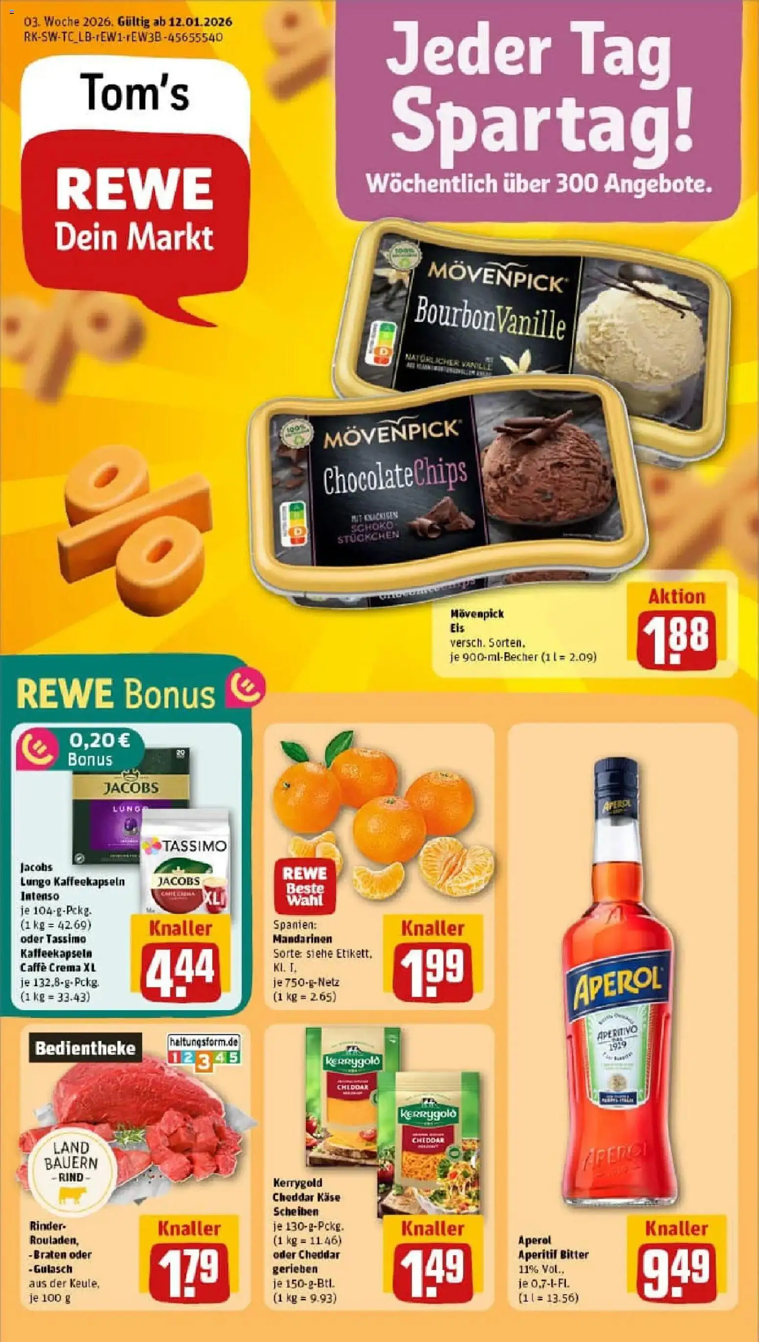 Rewe prospekt Frankenthal	 – gültig ab 11.01.2026 | Seite: 1 | Produkte: Mandarinen, Movenpick eis, Aperol, Eis