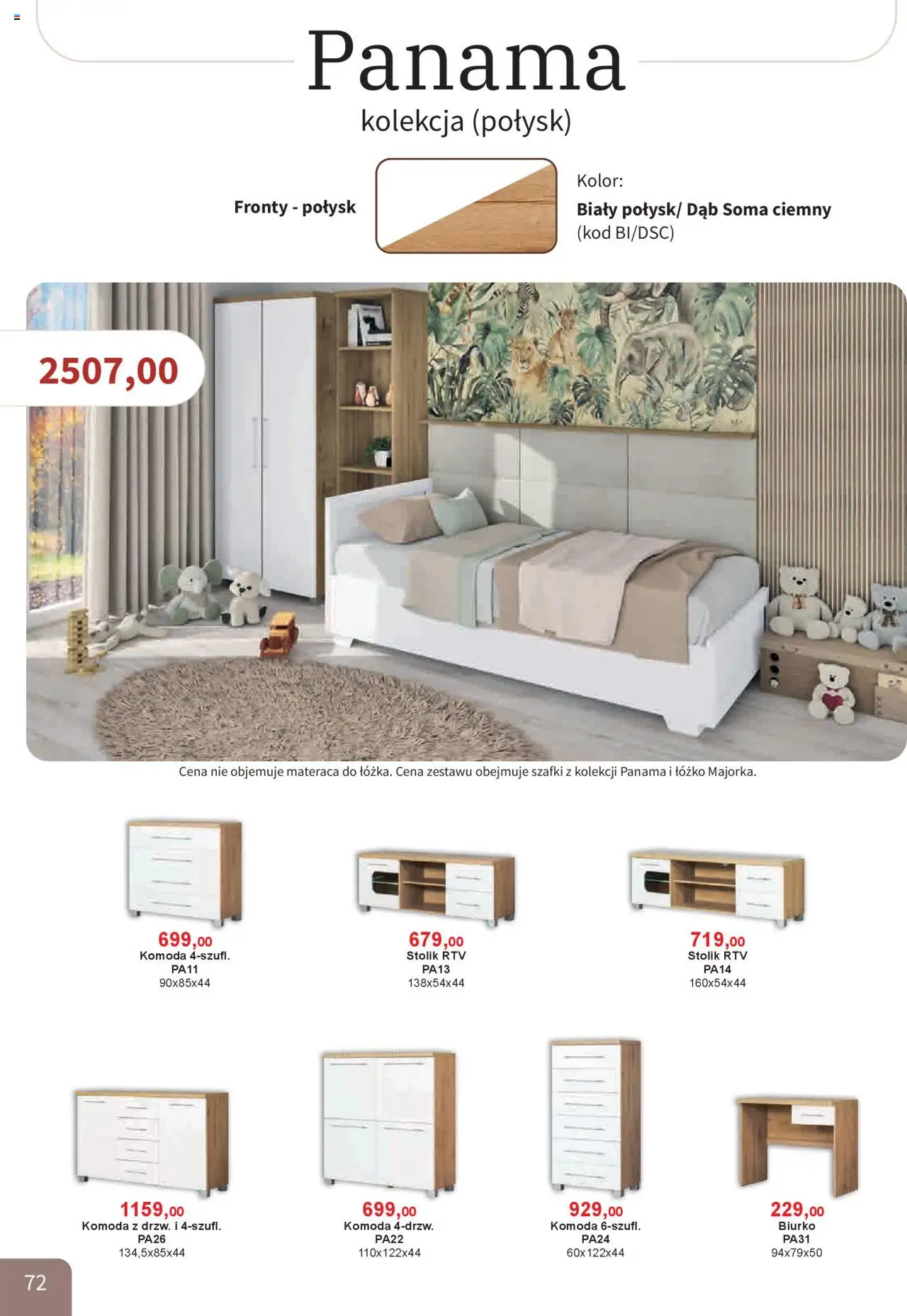 Bodzio Katalog od 01.10.2025 | Strona: 72 | Produkty: Łóżko, Komoda, Biurko