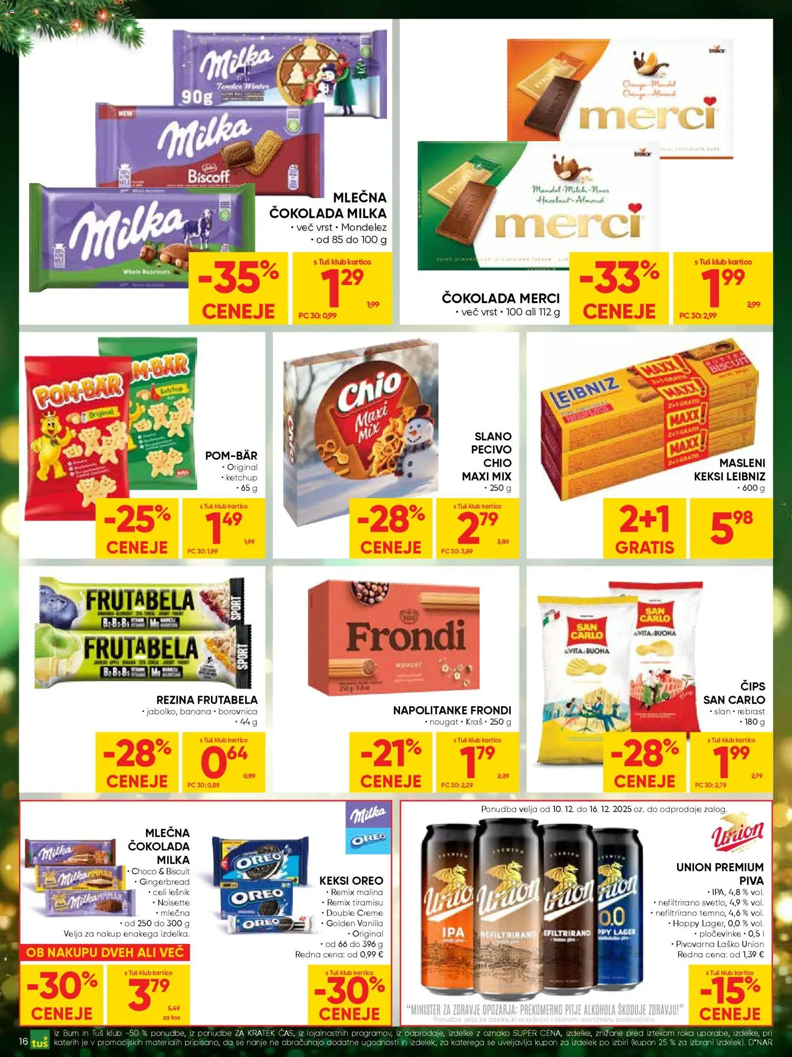 Novi Tuš katalog ponudbe – veljaven od 10.12.2025 | Stran: 16 | Izdelki: Keksi, Kos, Cokolada, Cips