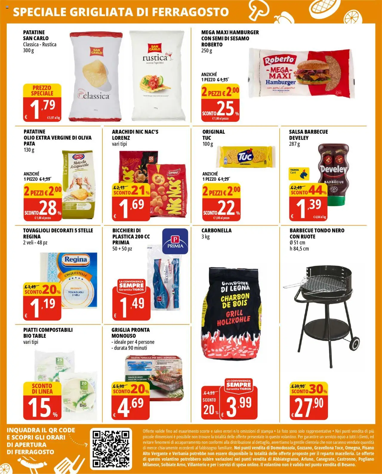 Volantino Tigros del 12.08.2025 | Pagina: 4 | Prodotti: Data, Olio extra vergine, Arachidi, Salsa barbecue