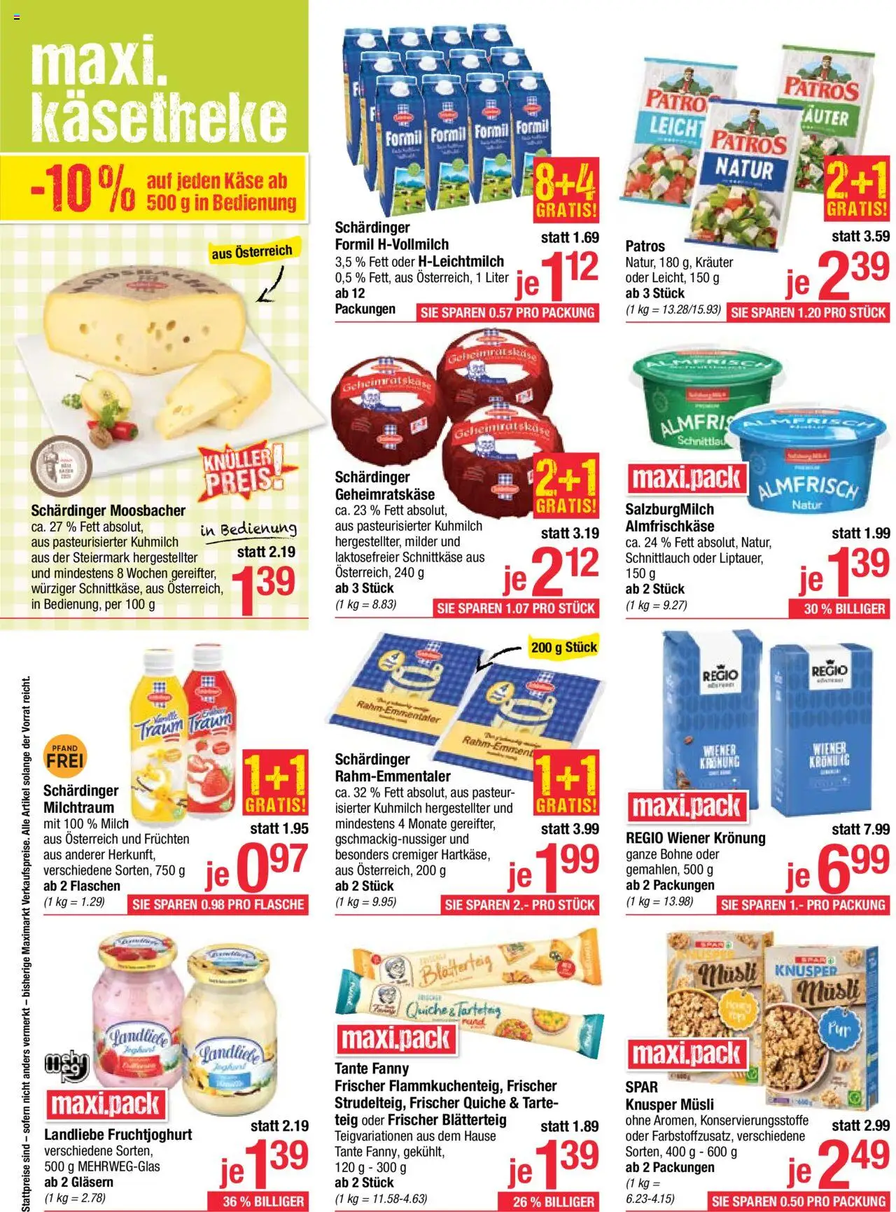 Maximarkt Flugblatt gültig ab 04.08.2025 | Seite: 6 | Produkte: Milch, Käse