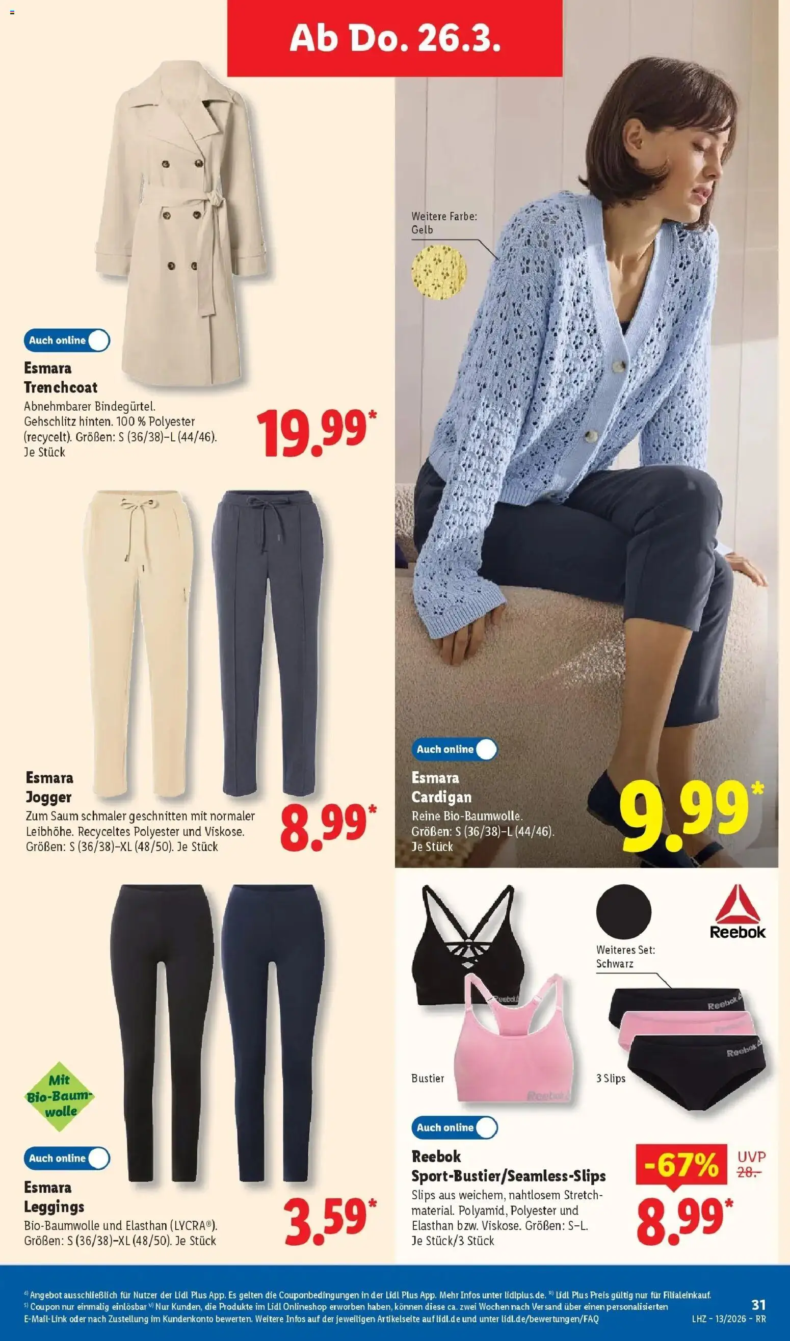 Lidl Prospekt Zülpich – gültig ab 23.03.2026 | Seite: 47 | Produkte: Trenchcoat, Cardigan, Leggings