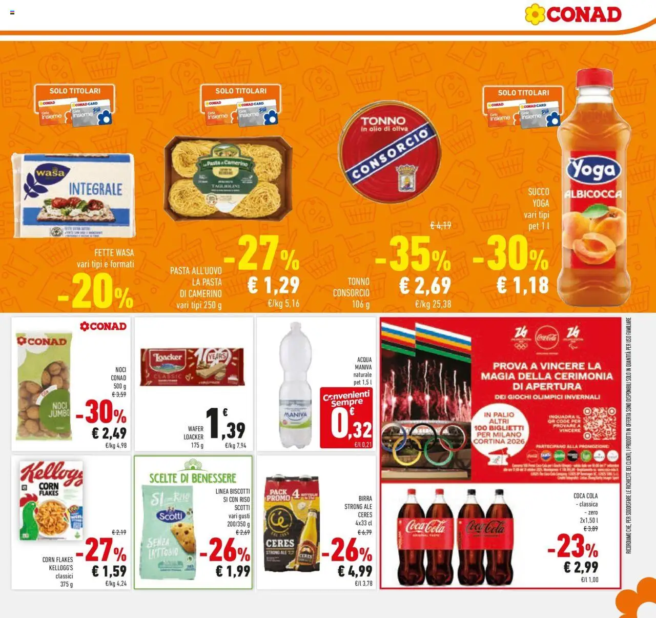 Volantino Conad del 23.09.2025 | Pagina: 25 | Prodotti: Succo, Pasta, Noci, Coca Cola
