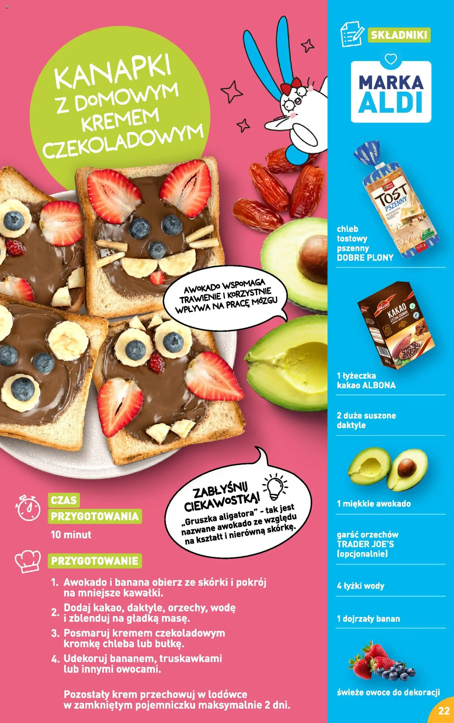 Aldi Polsko leták - Przepisy na pyszne śniadanie od 23.02.2026 | Strana: 22 | Produkty: Chleba, Chléb, Krém, Banán