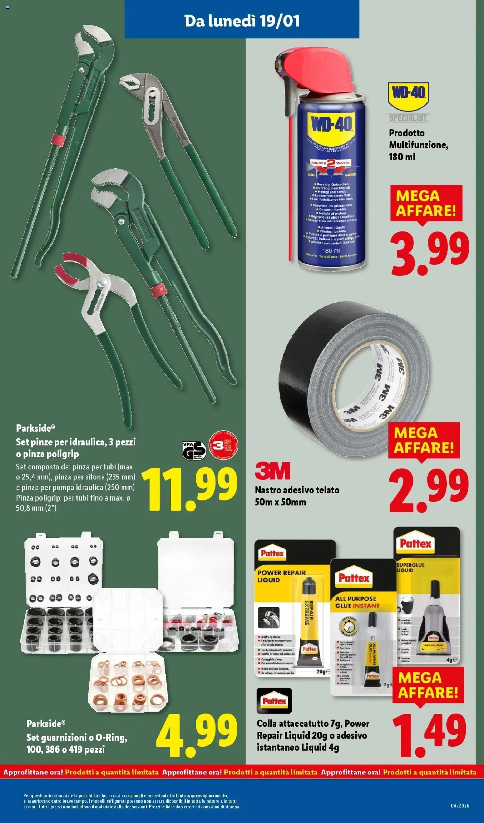 Volantino Lidl del 19.01.2026 | Pagina: 33 | Prodotti: Nastro adesivo, Colla, Pinze