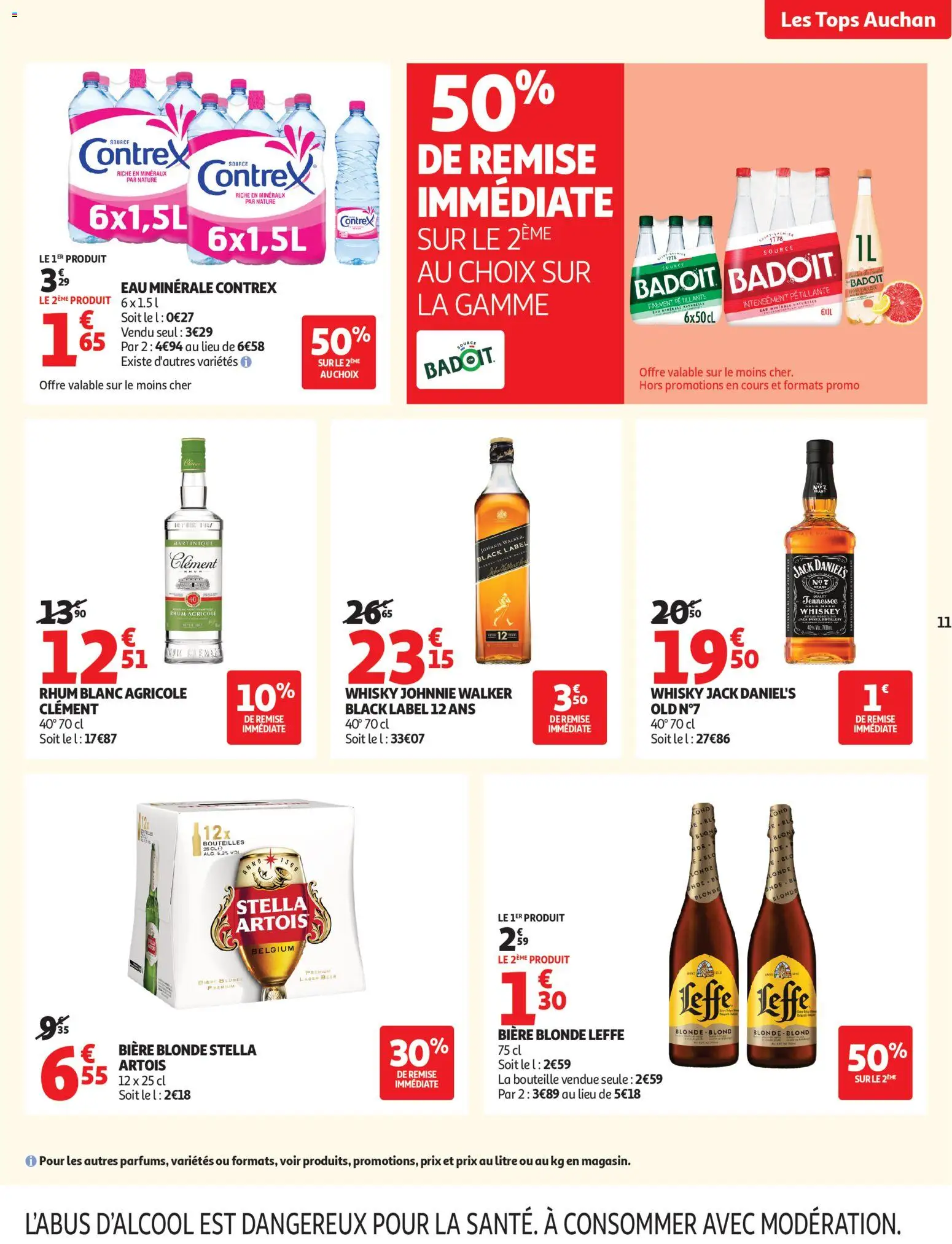 {H1} | Page: 11 | Produits: Whisky, Eau minérale naturelle, Rhum, La gamme Badoit