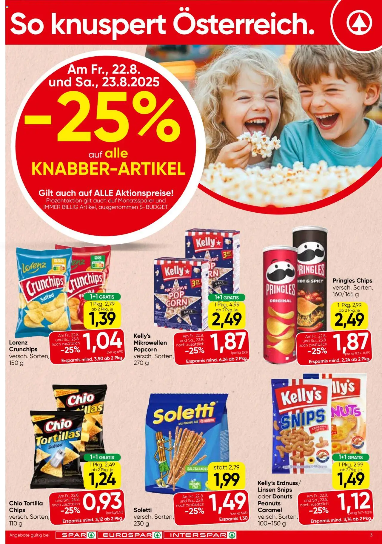 Spar Flugblatt - Burgenland gültig ab 21.08.2025 | Seite: 3 | Produkte: Chips