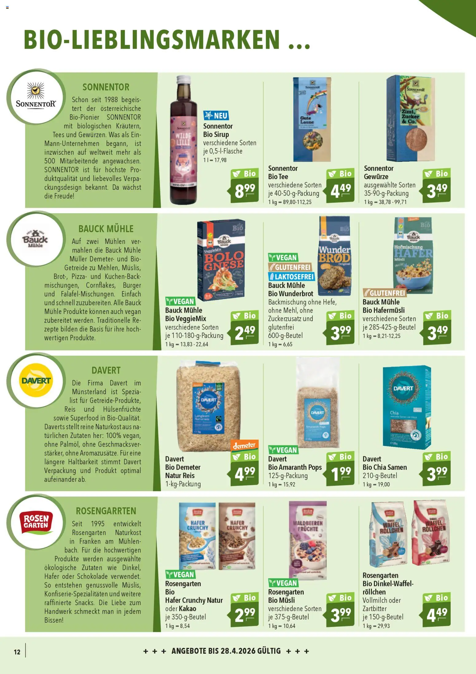 CITTI Markt Bio logisch! – gültig ab 01.04.2026 | Seite: 12 | Produkte: Sirup, Gewürze, Zucker, Pizza