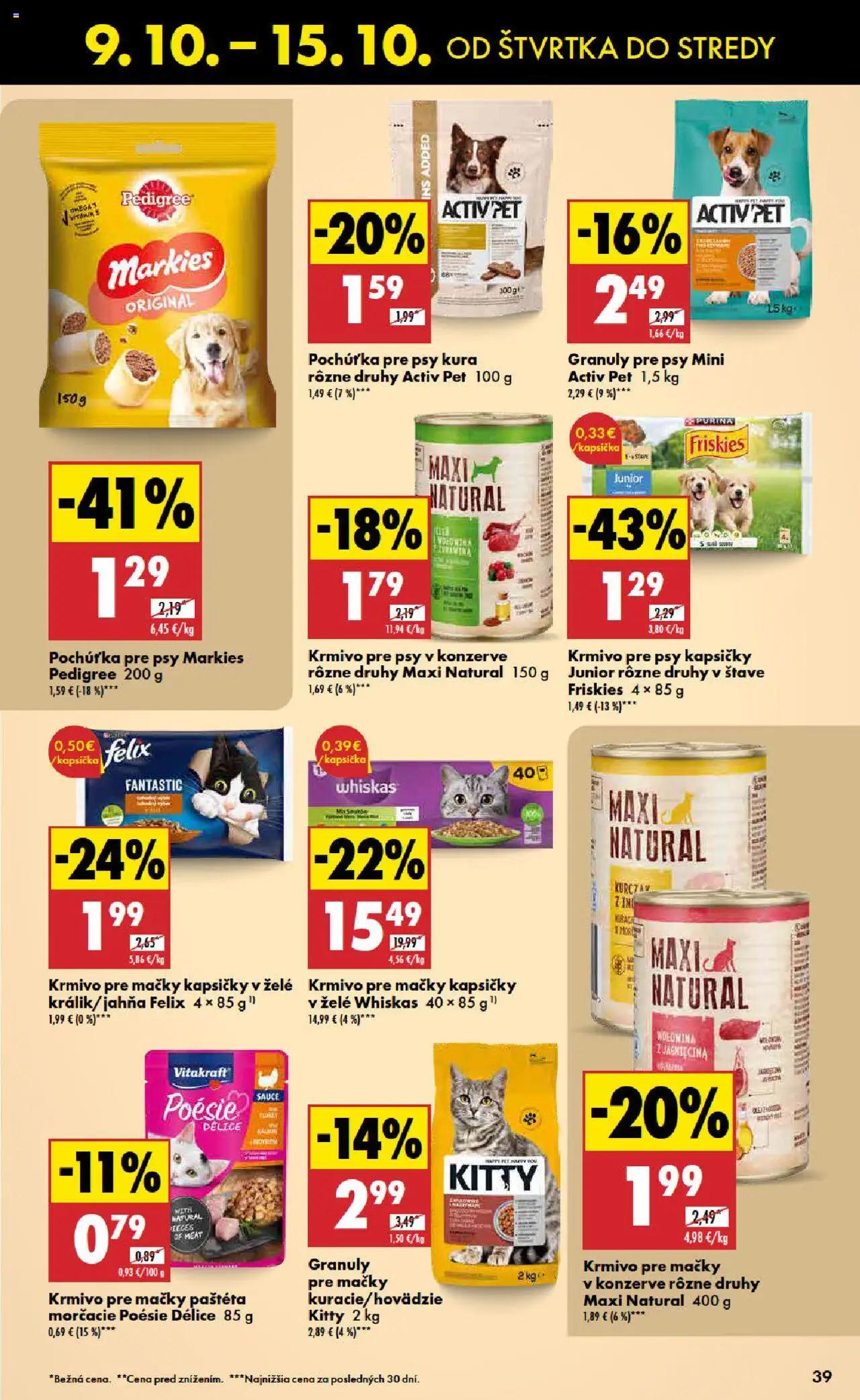 Nové Biedronka akcie – leták je platný od 09.10.2025 | Strana: 39 | Produkty: Felix, Friskies, Whiskas