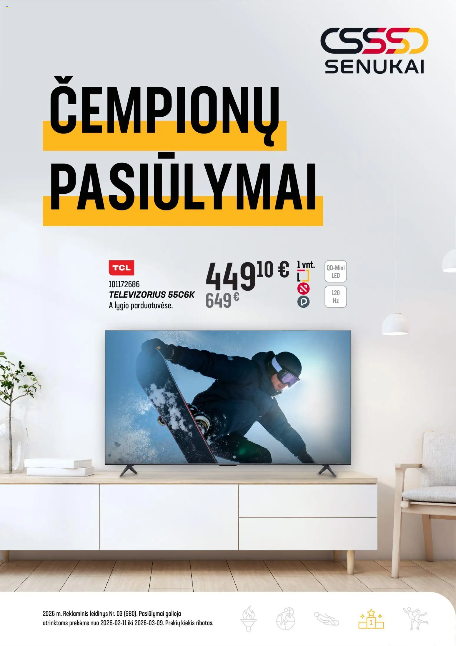 Senukai akcijos nuo 11.02.2026 | Puslapis: 1 | Prekių: Televizorius