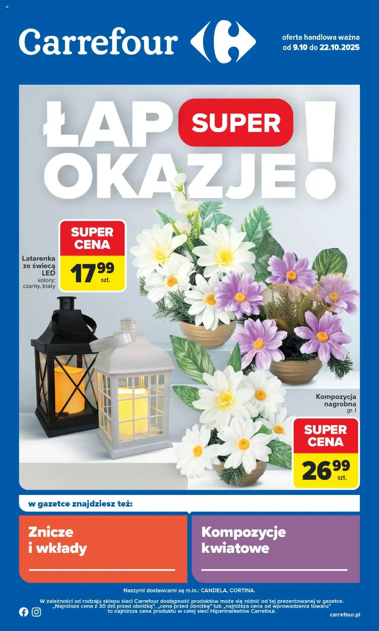 Carrefour Gazetka - Łap okazje od 09.10.2025 | Strona: 1 | Produkty: Znicze