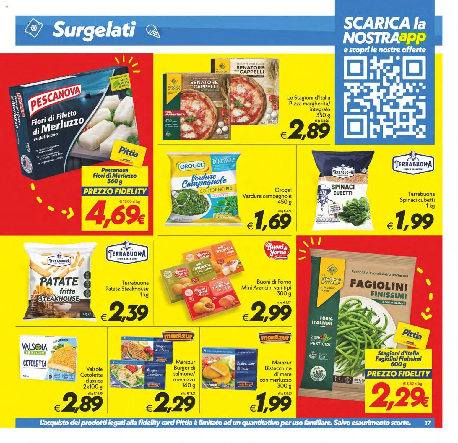 Volantino SuperConveniente del 17.04.2026 | Pagina: 17 | Prodotti: Merluzzo, Verdure, Spinaci, Fagiolini