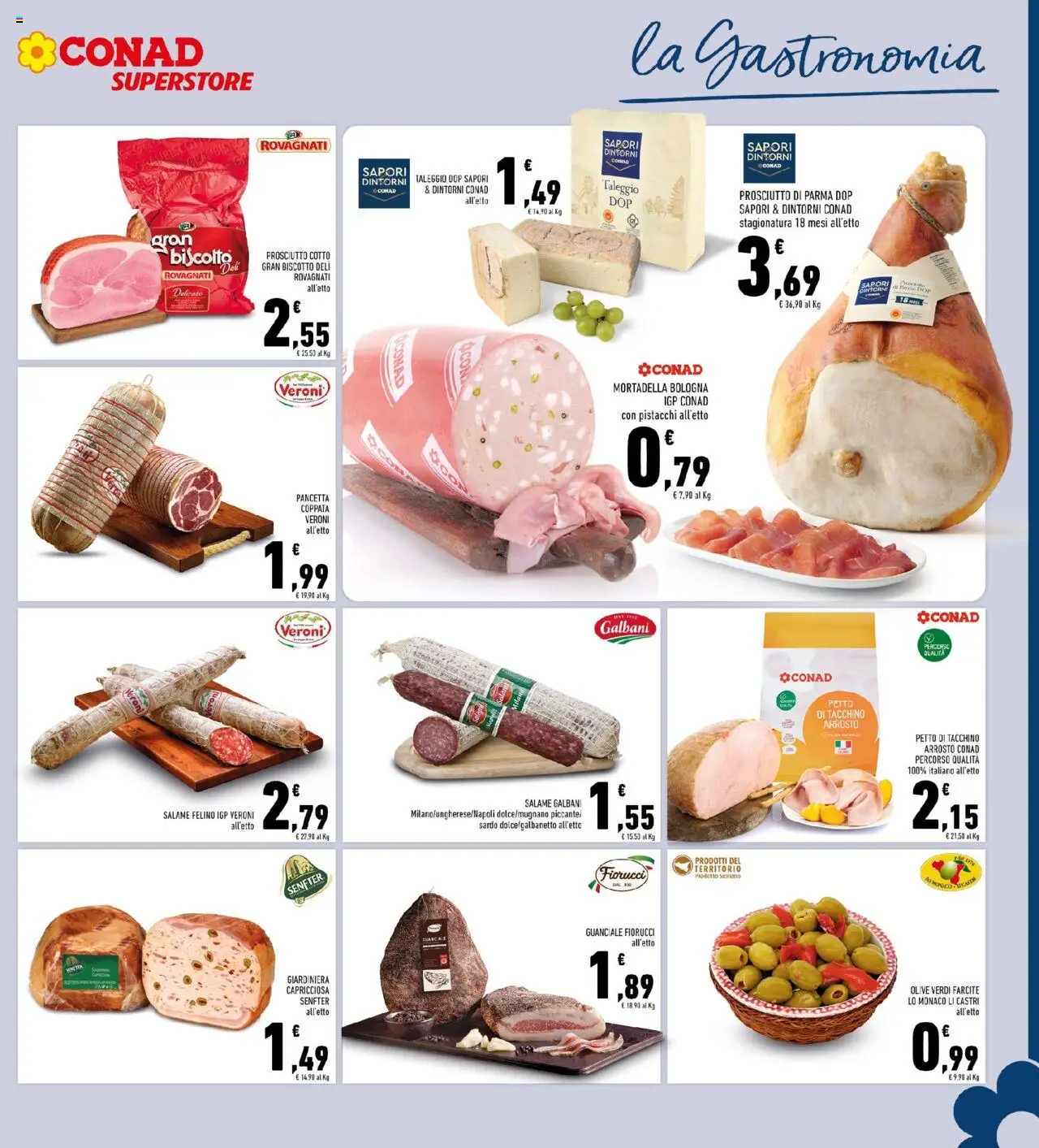 Volantino Conad del 10.09.2025 | Pagina: 9 | Prodotti: Prosciutto di Parma, Prosciutto, Mortadella, Guanciale