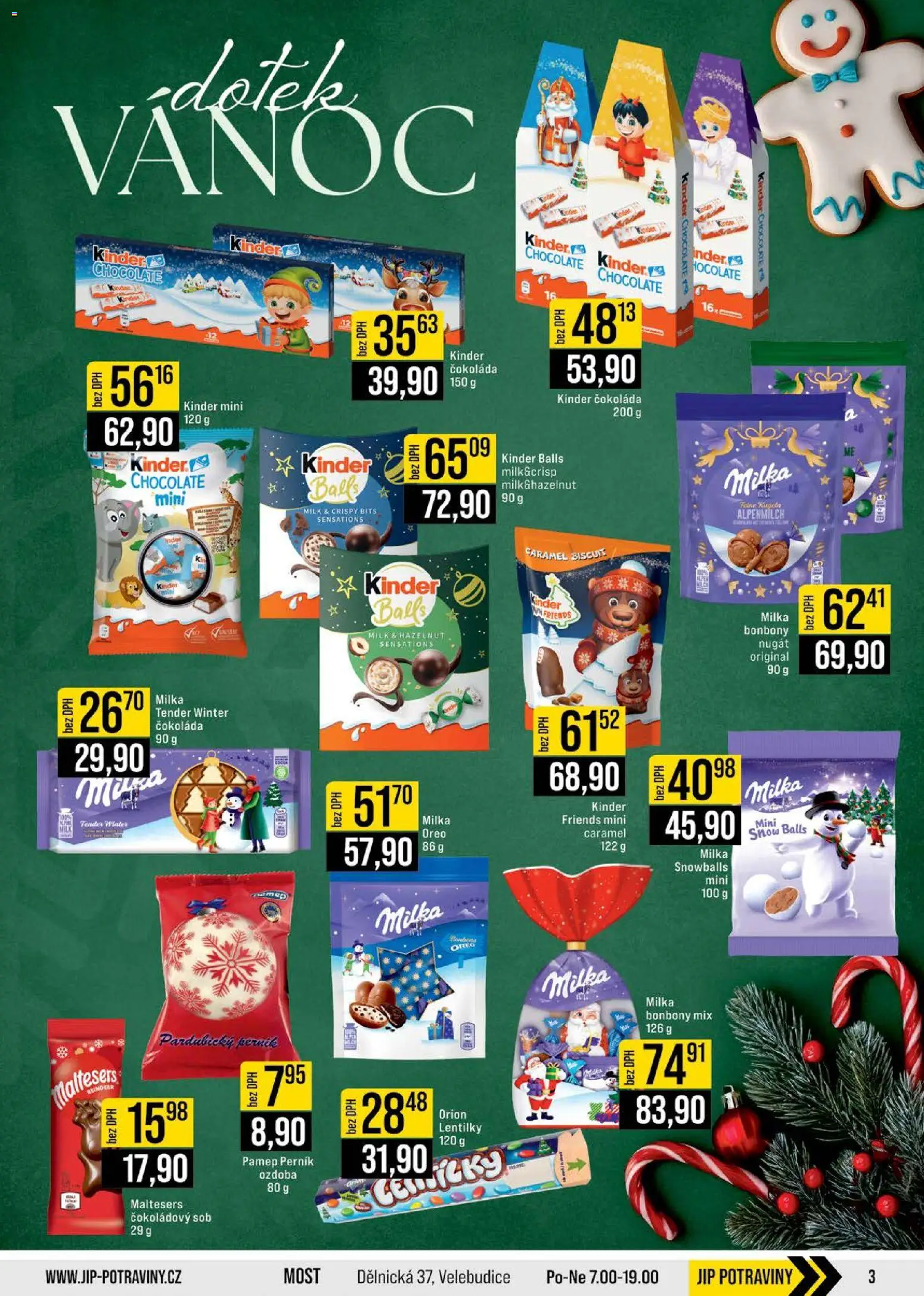 Jip leták - Cash & Carry od 17.12.2025 | Strana: 3 | Produkty: Milka, Kinder čokoláda, Potraviny, Lentilky