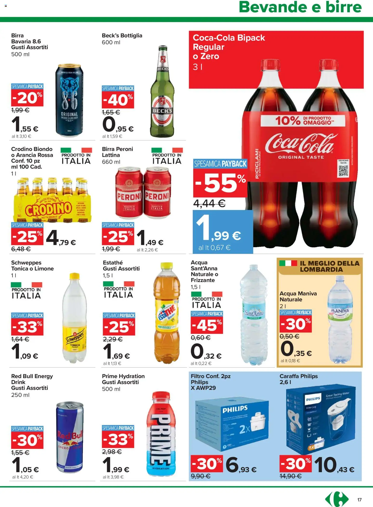 Volantino Carrefour del 24.03.2026 | Pagina: 17 | Prodotti: Caraffa, Birra, Limone, Arancia